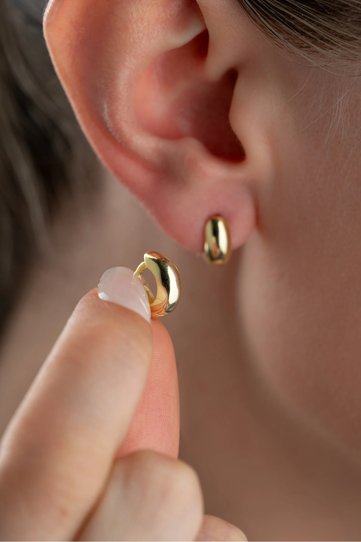 Gümüş Gold Halka Küpe