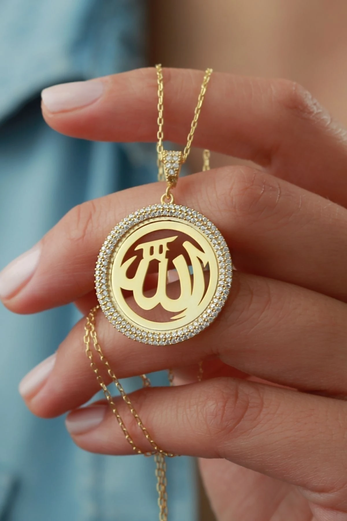 Gümüş Allah Lafzı Kolye