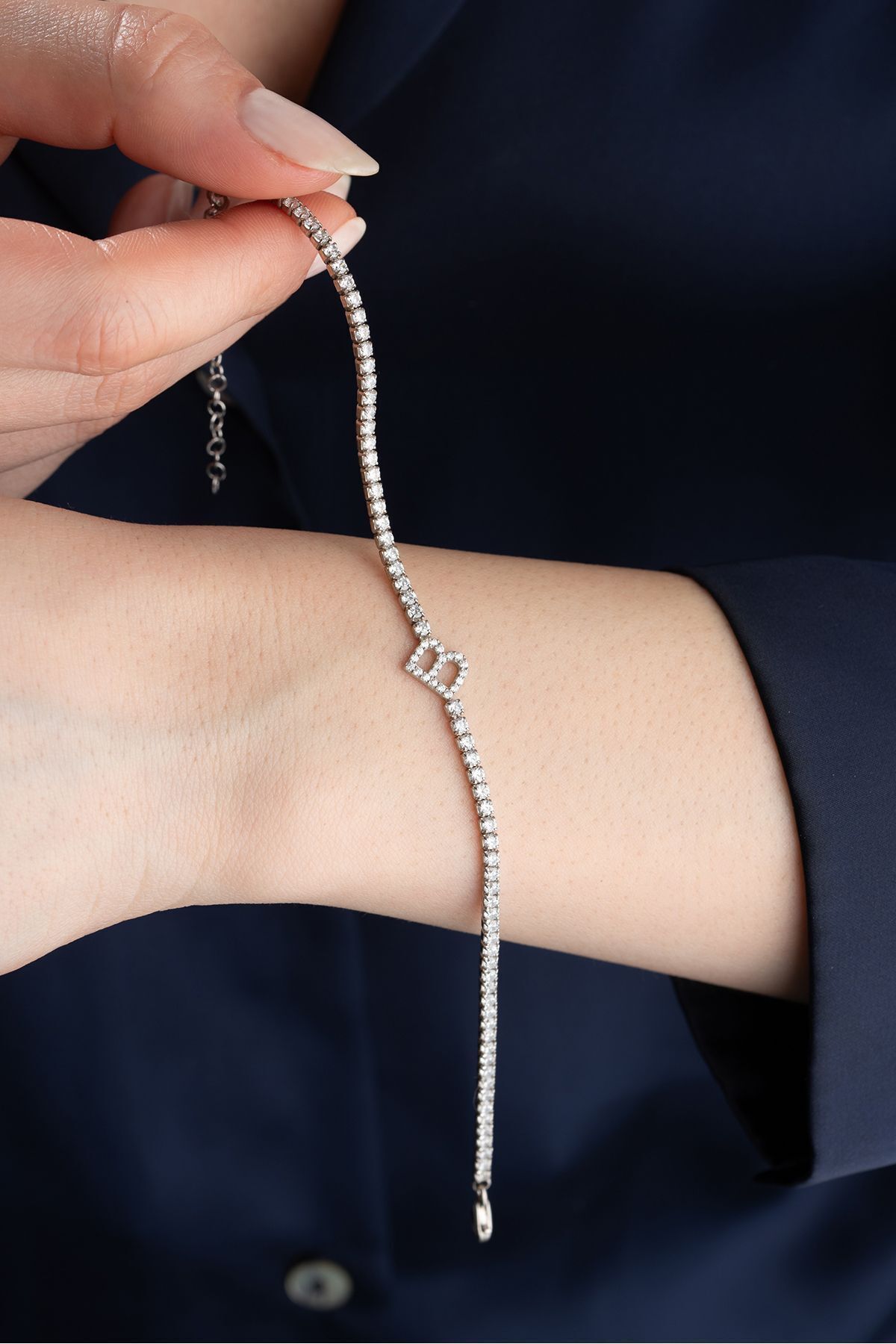 Gümüş Harf Su Yolu Bileklik