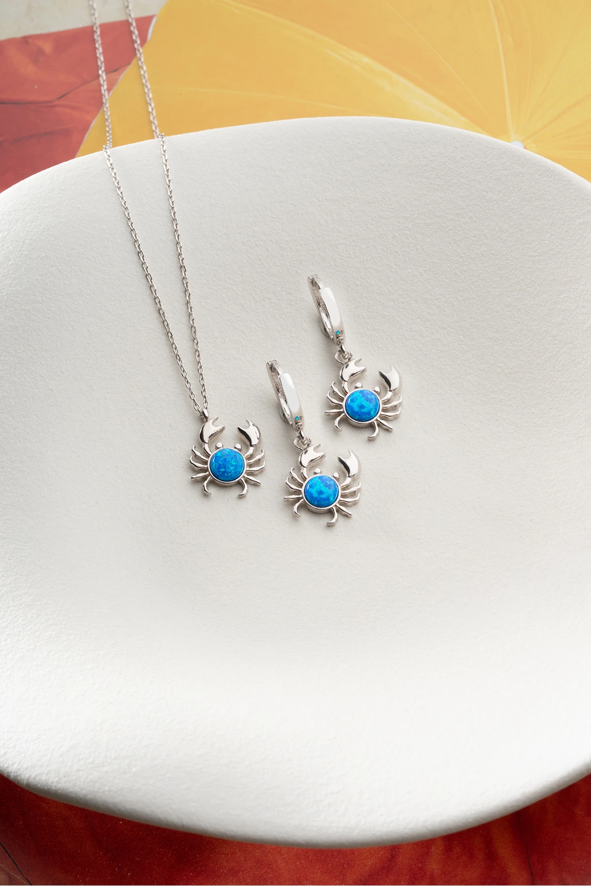 Gümüş Yengeç Takı Seti