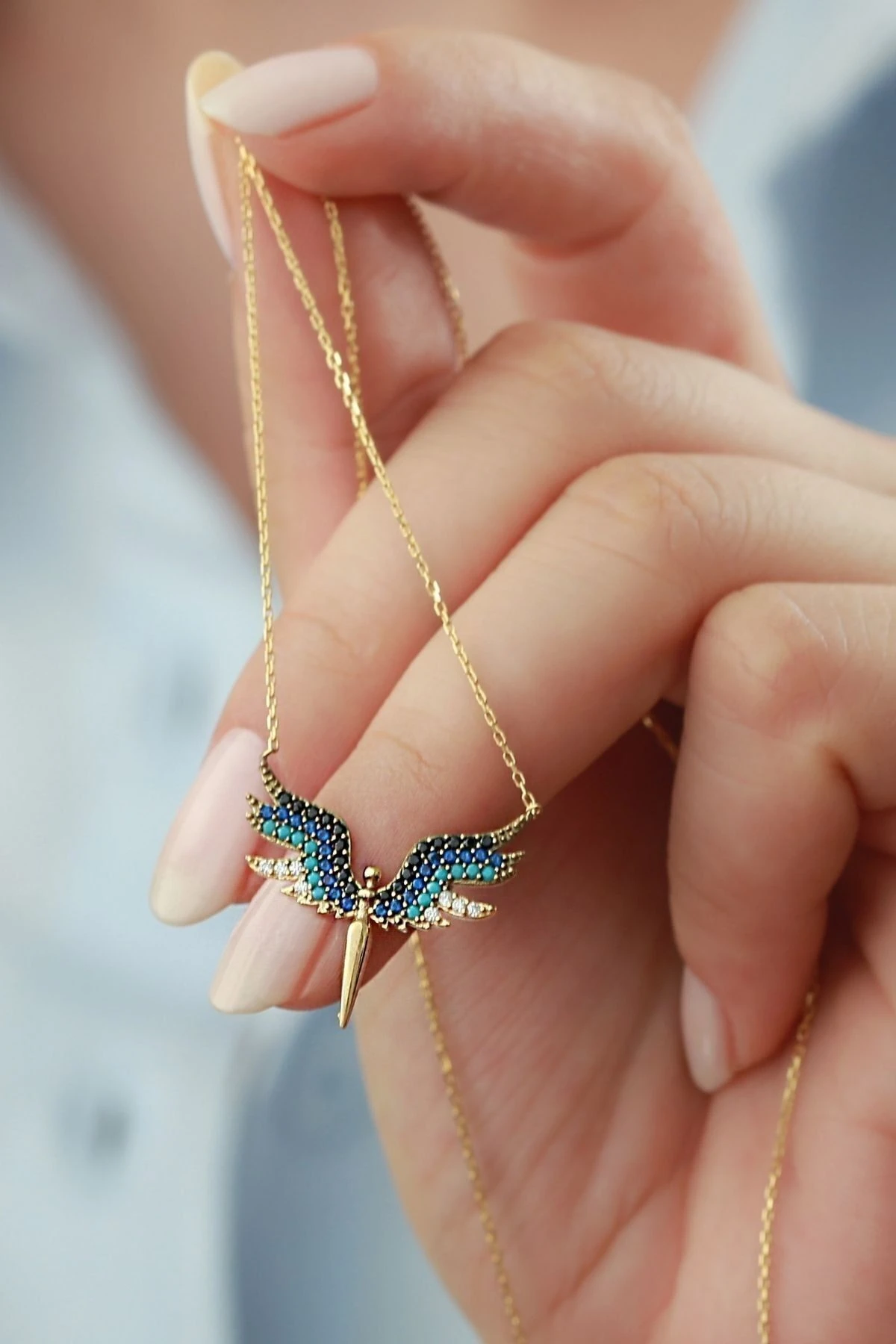 Zirkon Taşlı Mikail Kolye