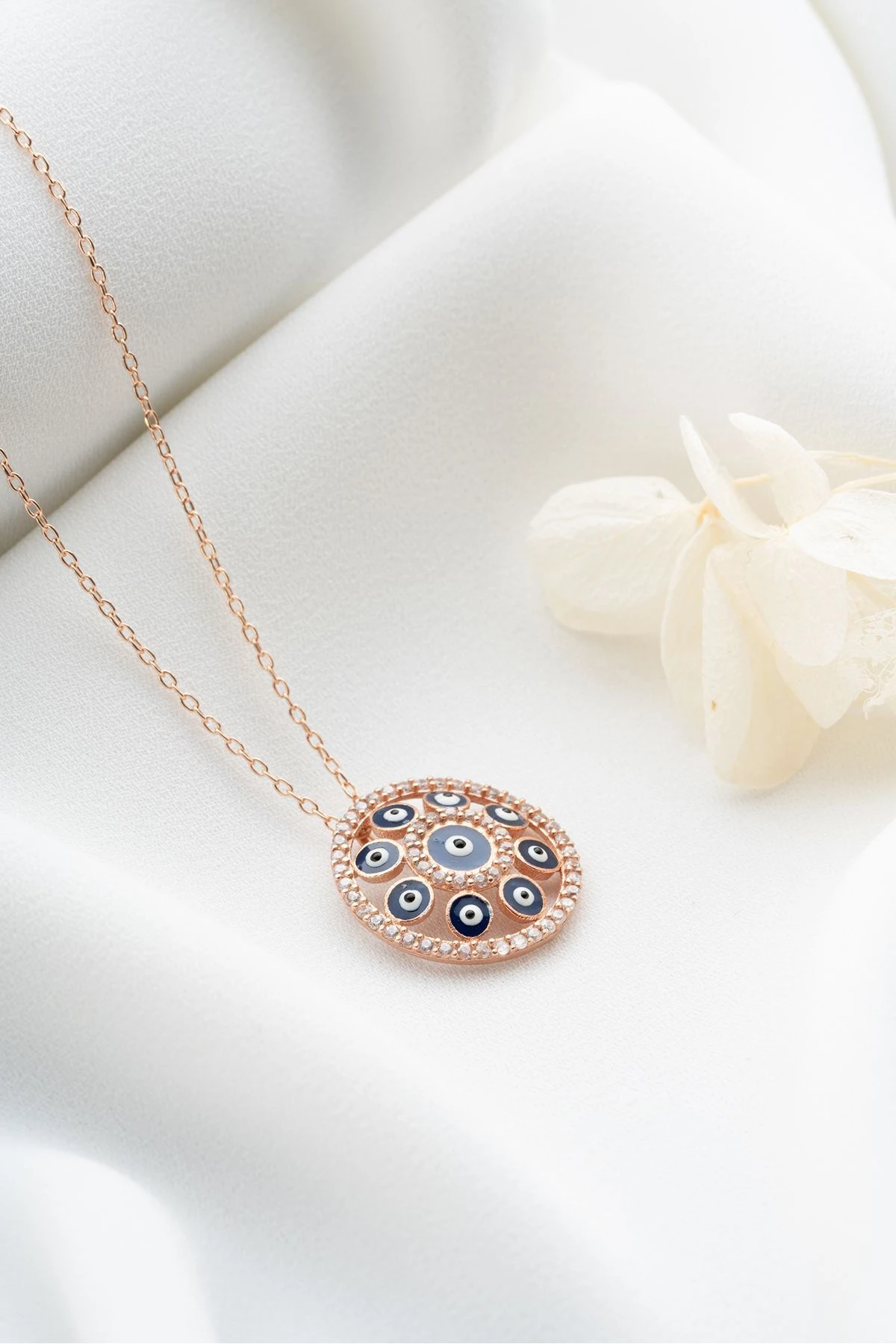Gümüş Göz Nazarlı Kolye