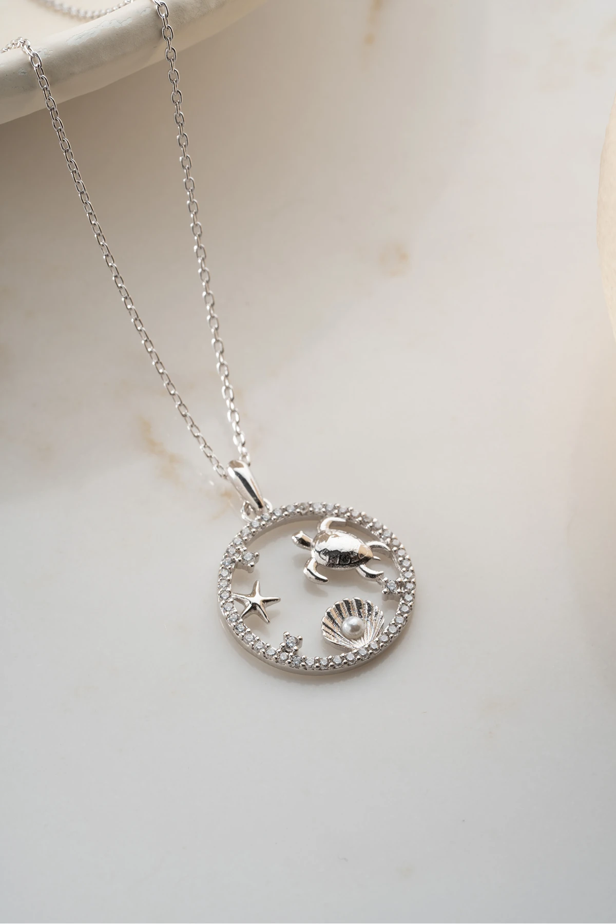 Gümüş Kaplumbağa Kolye