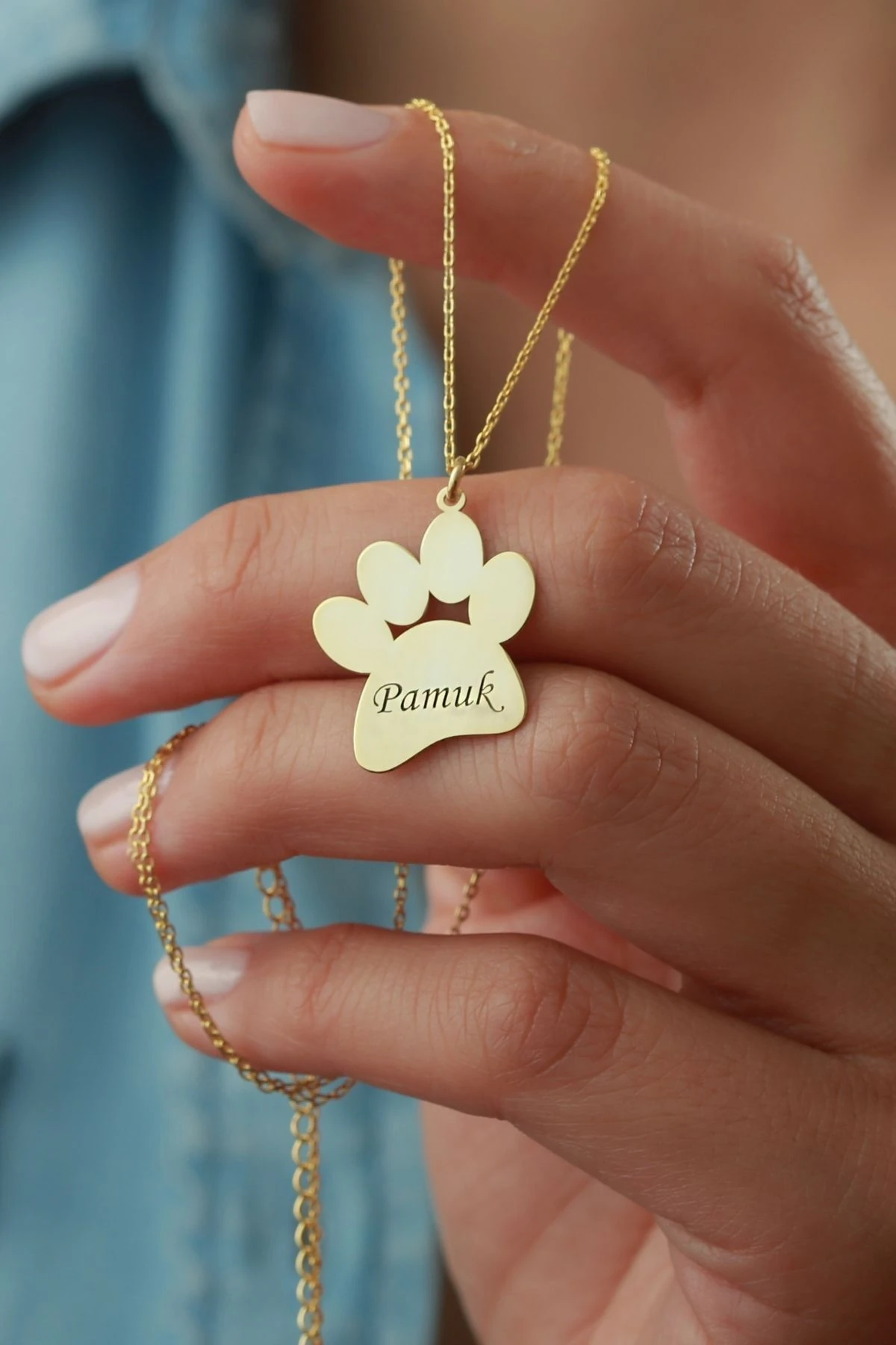 Gümüş Isimli Pati Kolye