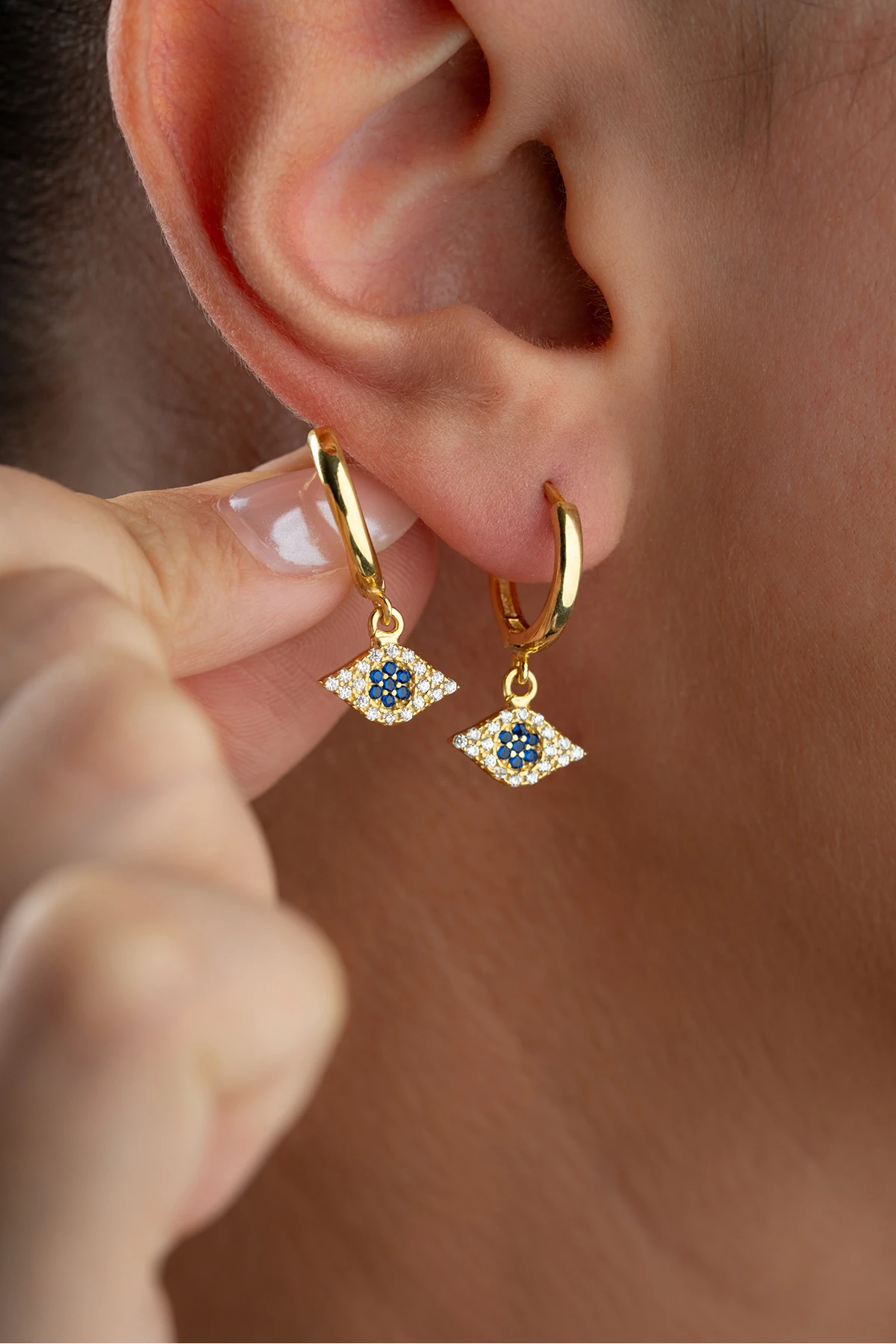 Gümüş Nazar Küpe