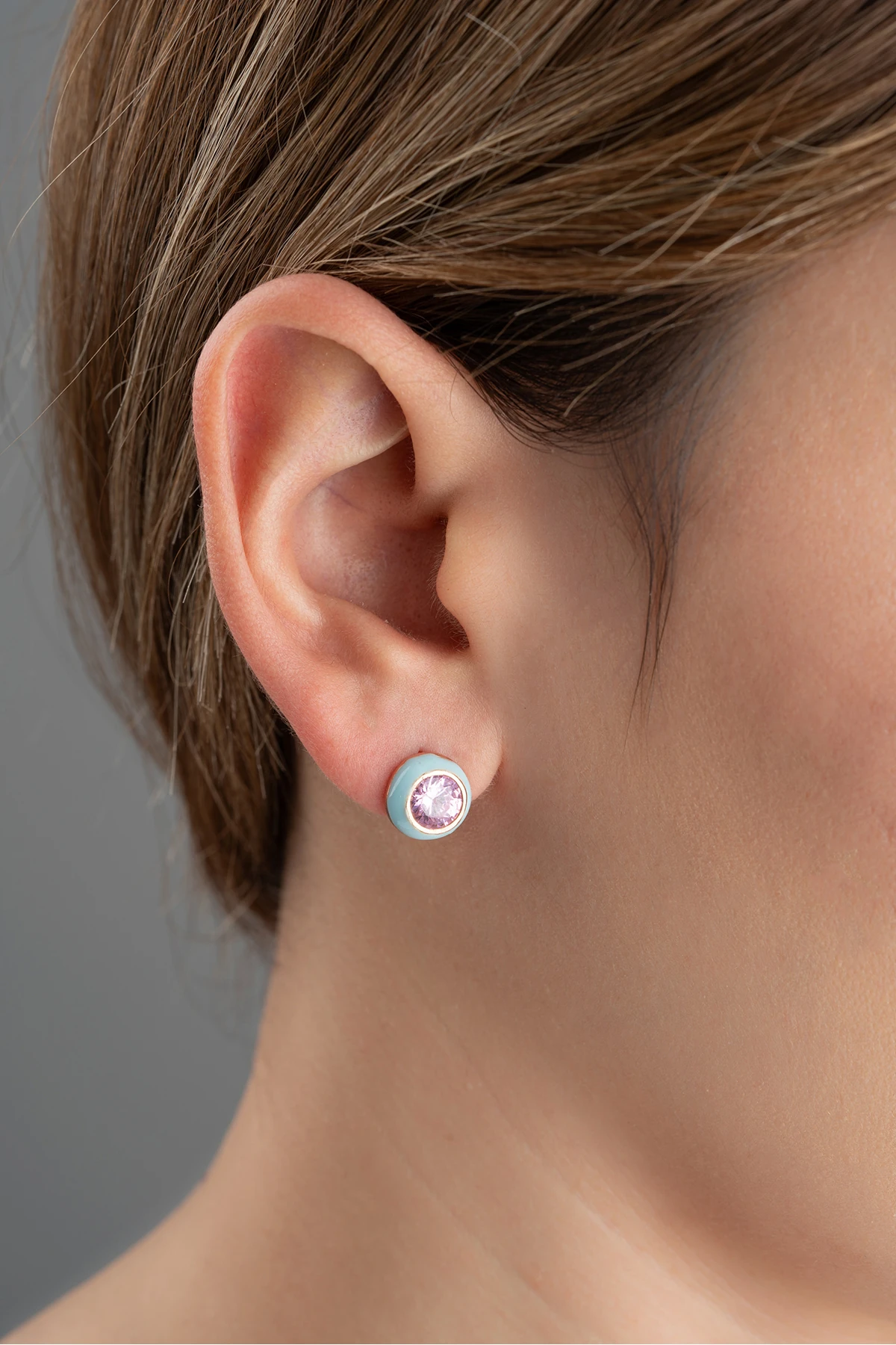 Gümüş Minik Taşlı Küpe