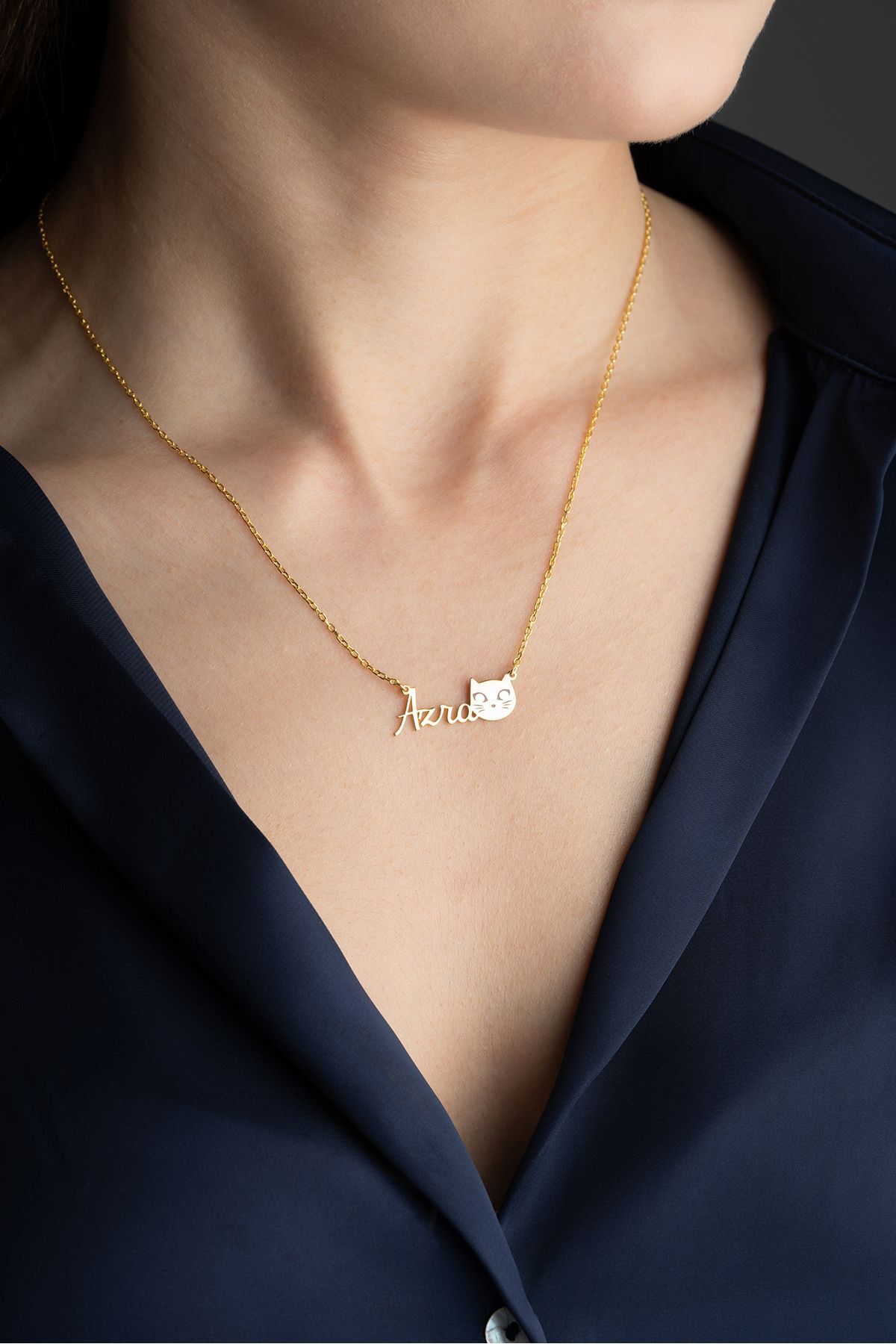 Gümüş İsimli Kedi Kolye