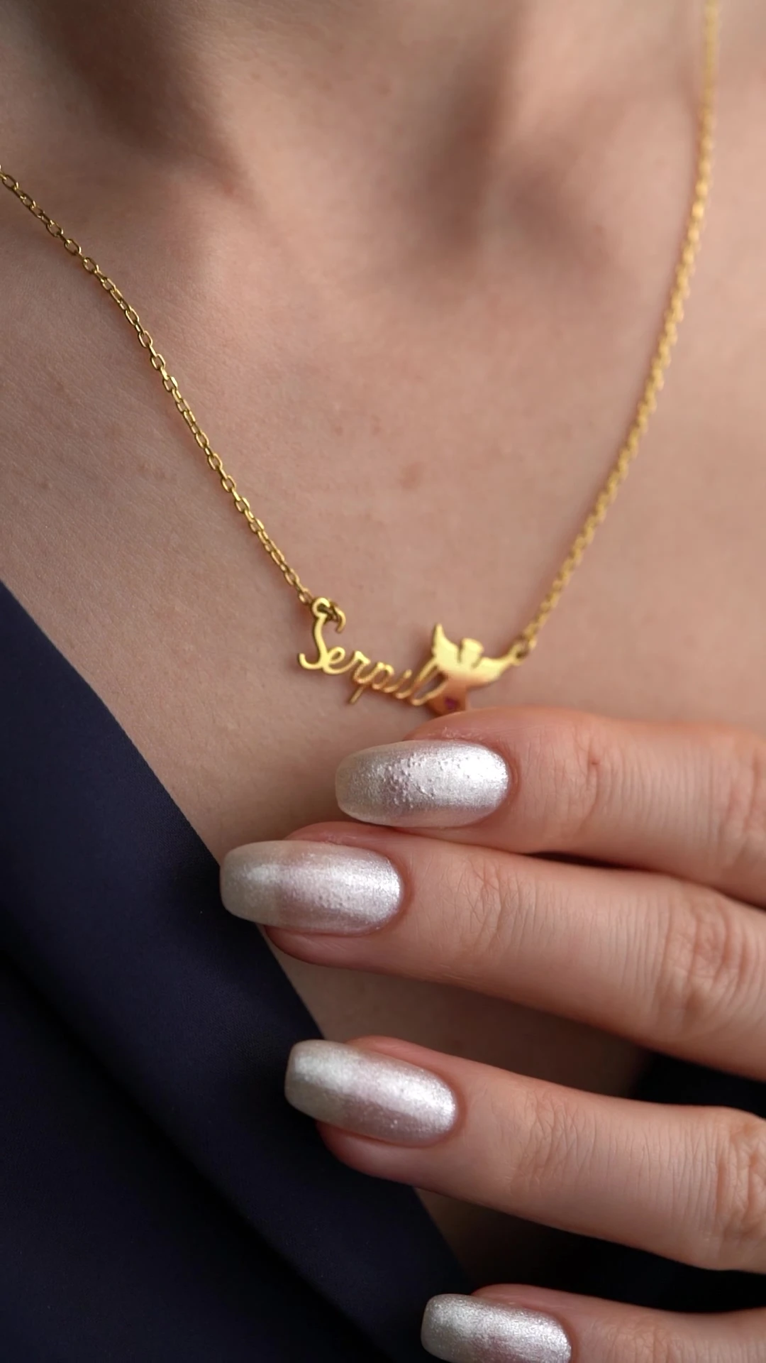 Gümüş İsimli Melek Kolye