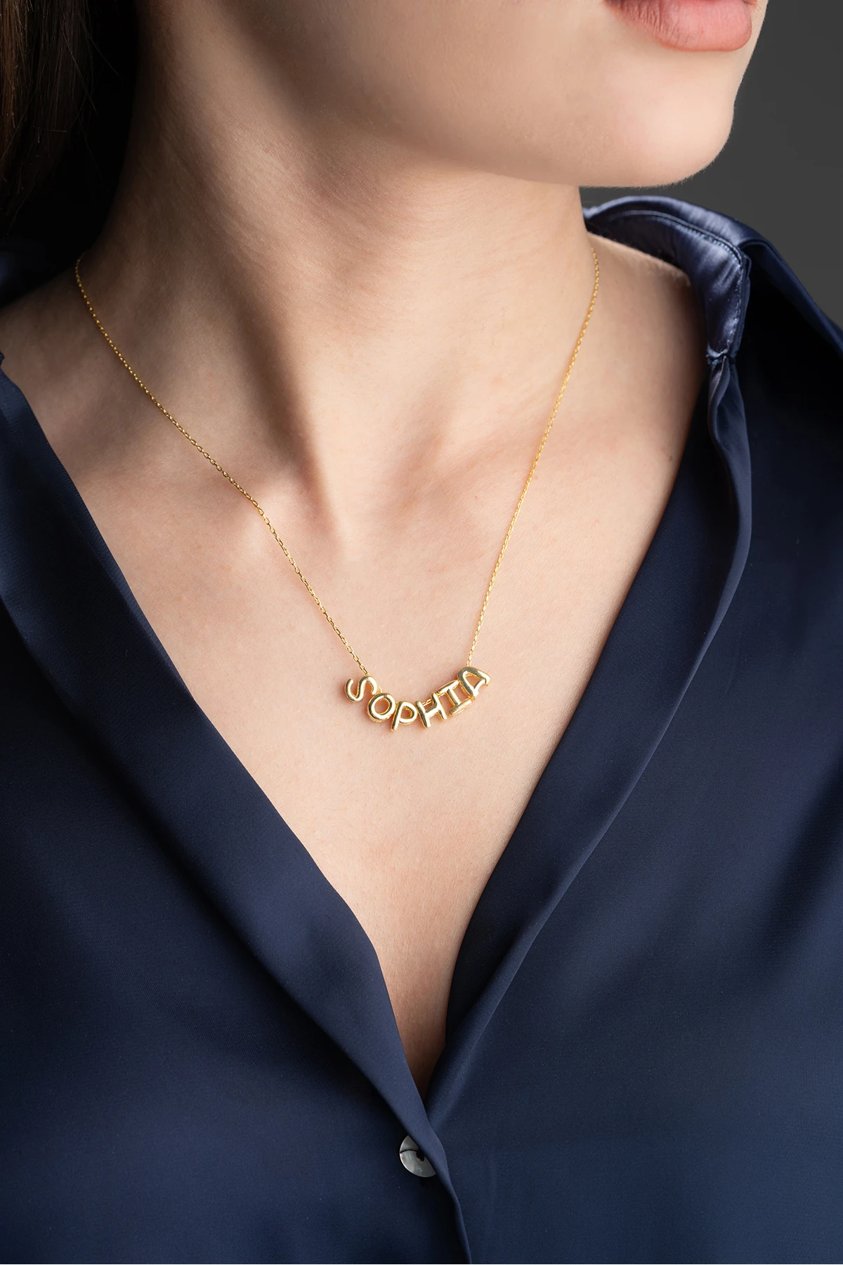 Gümüş Balon Harf İsimli Kolye