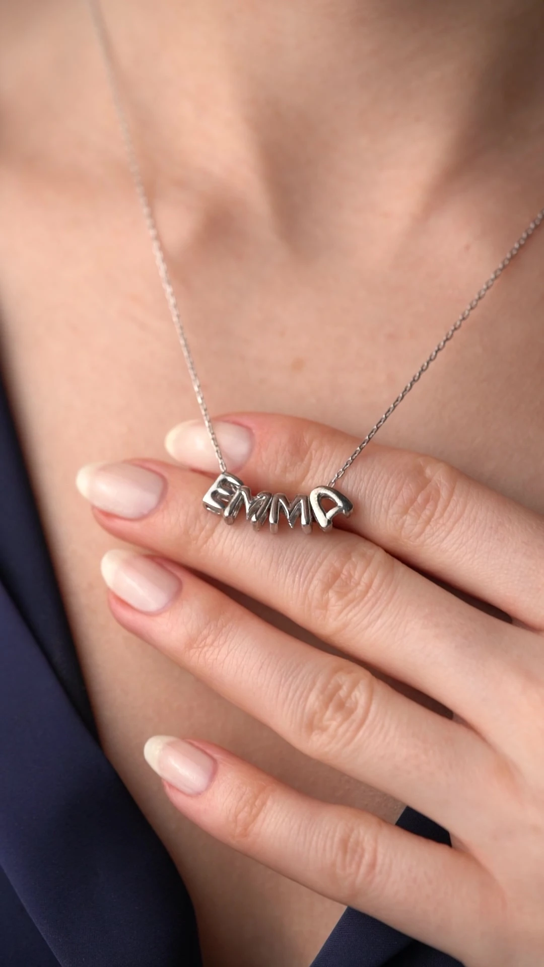 Gümüş Balon Harf İsimli Kolye