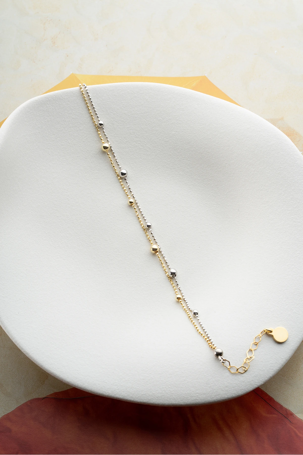 Gümüş Dorika Taşlı Zincir Bileklik