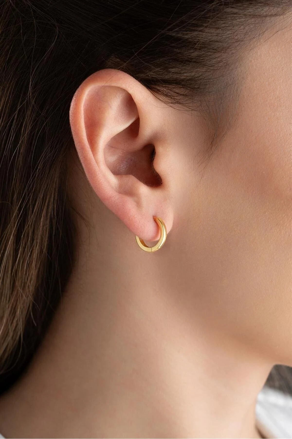 Gold Halka Gümüş Küpe