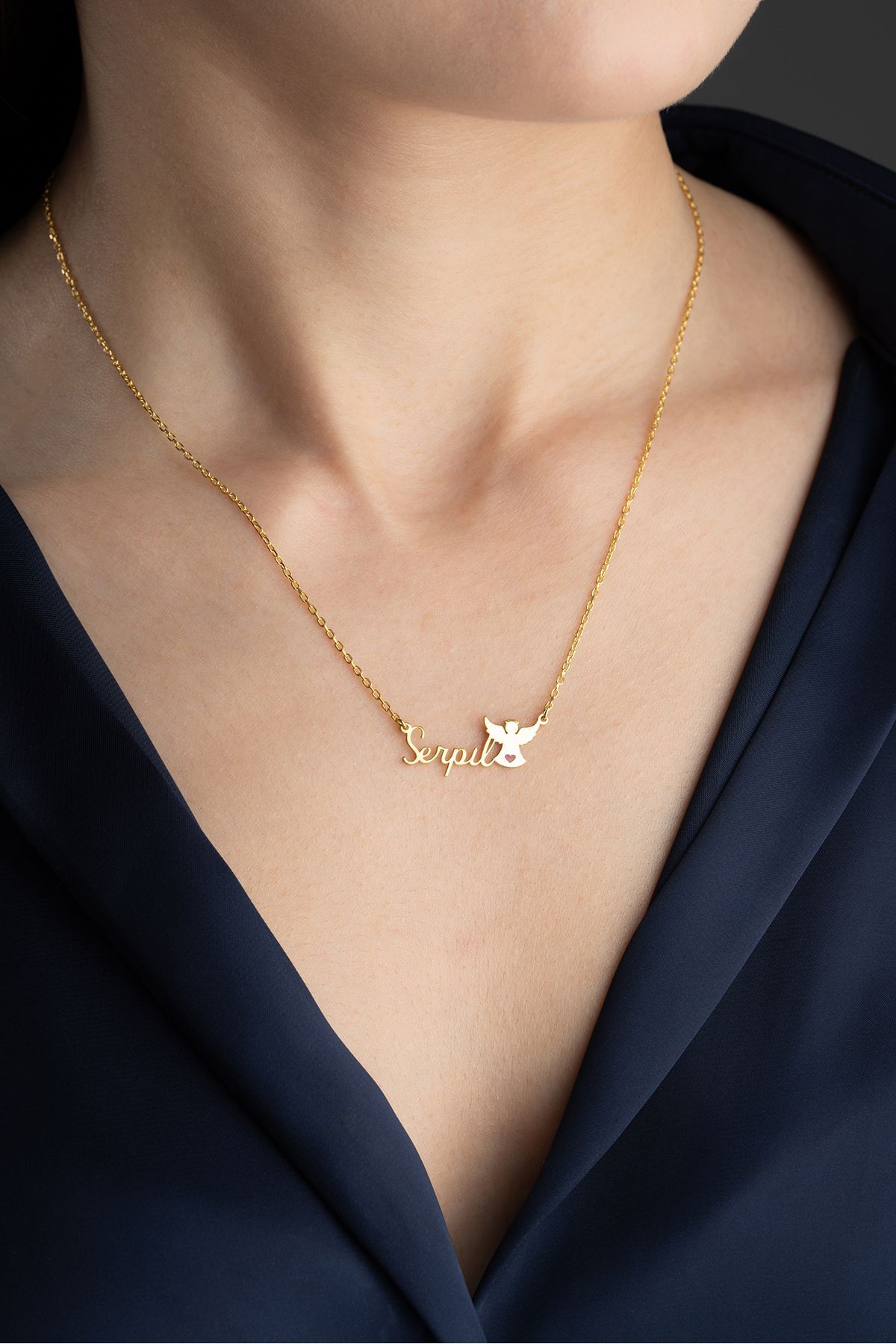 Gümüş İsimli Melek Kolye