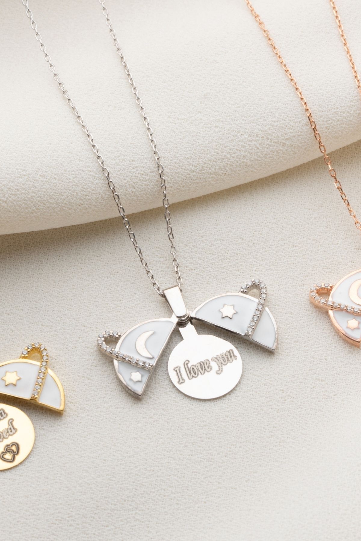 Gümüş Açılabilen İsimli Gezegen Kolye