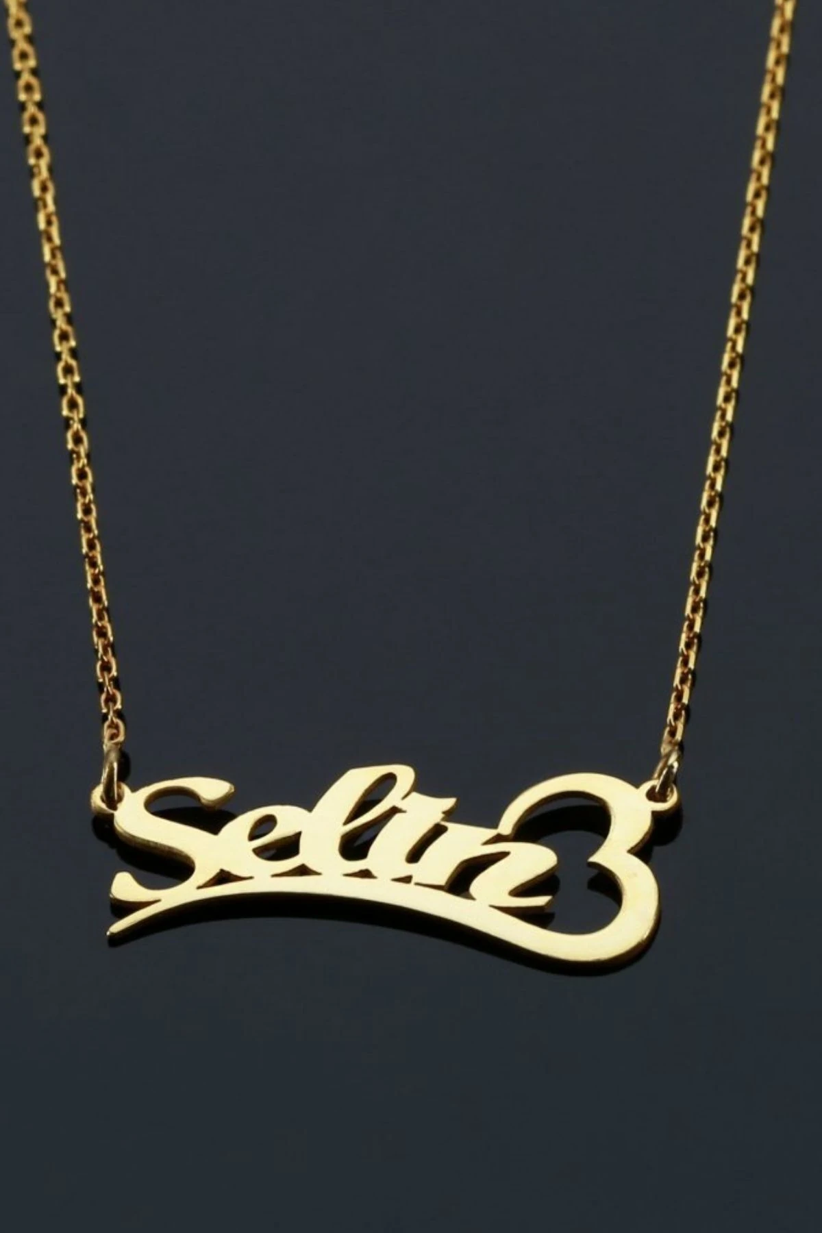 Gümüş Isimli Kalpli Kolye