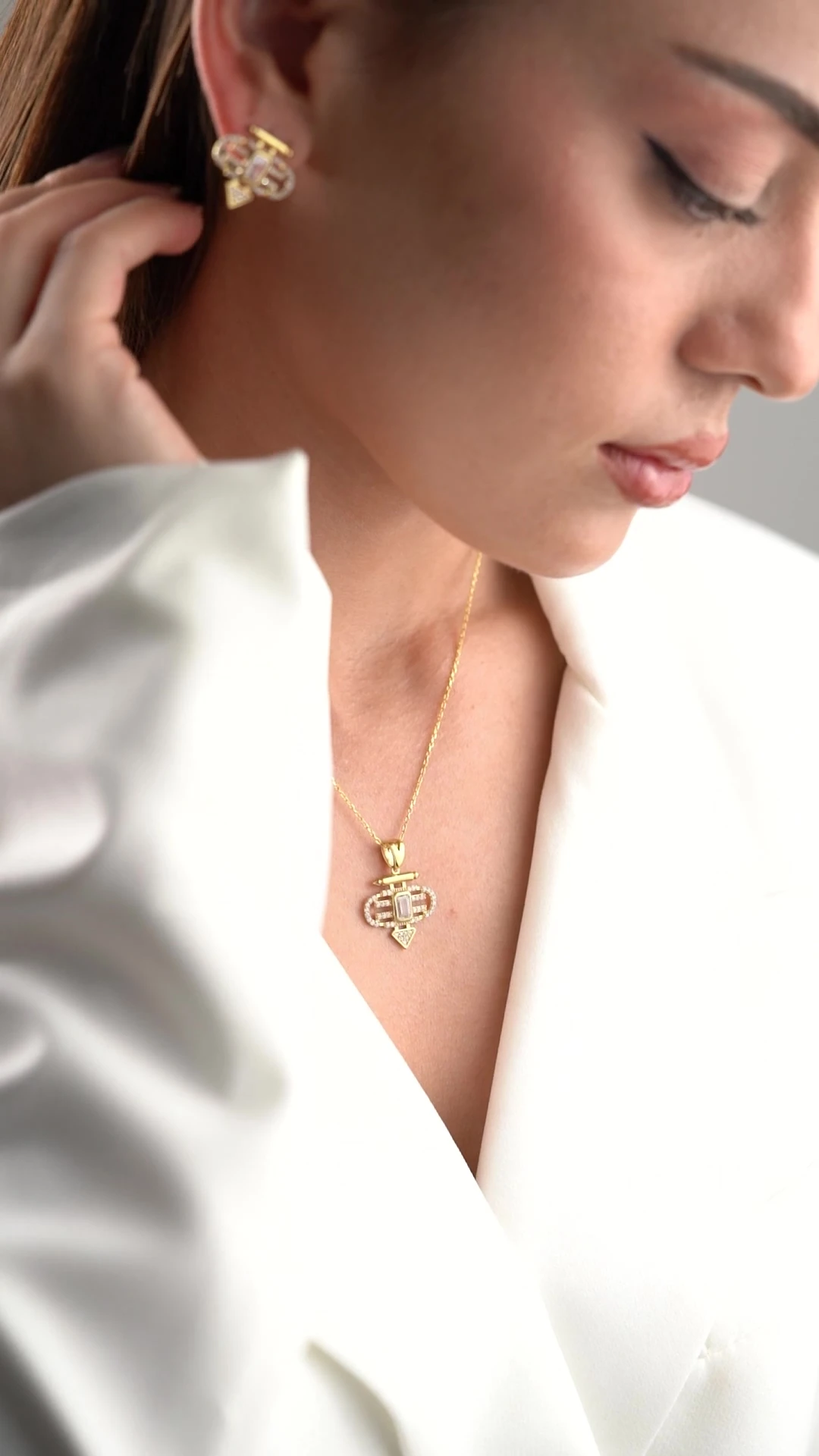 Gümüş Şeyma (Kolye-Küpe) Seti