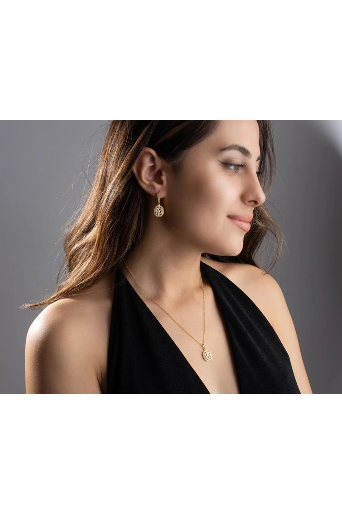 Gümüş Baget Taşlı Takı Seti