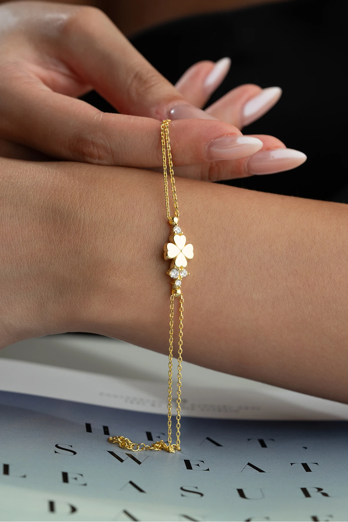 Gümüş Yonca Bileklik