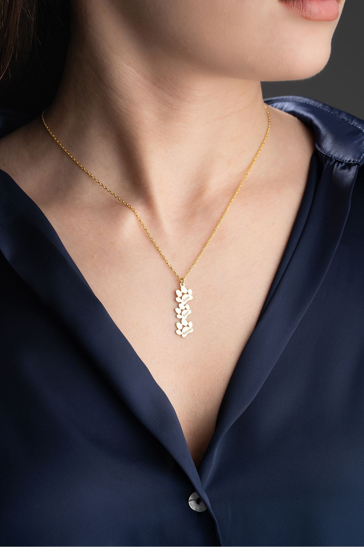 Gümüş Gold İsimli Pati Kolye