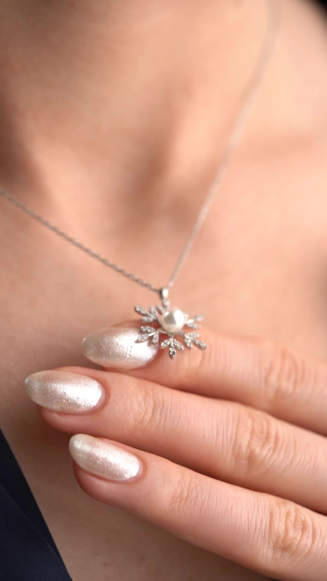 Gümüş İncili Kartanesi Kolye