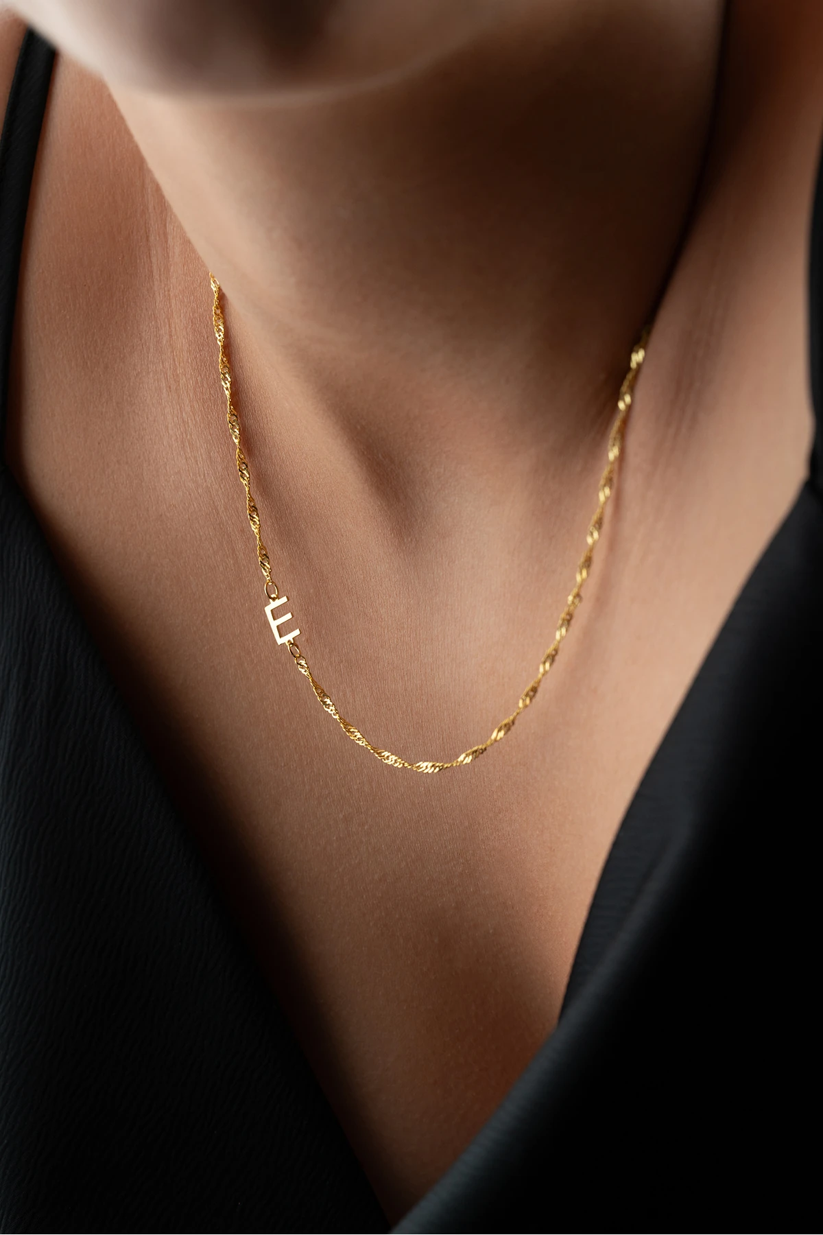 Gümüş Singapur Harf Model Kolye