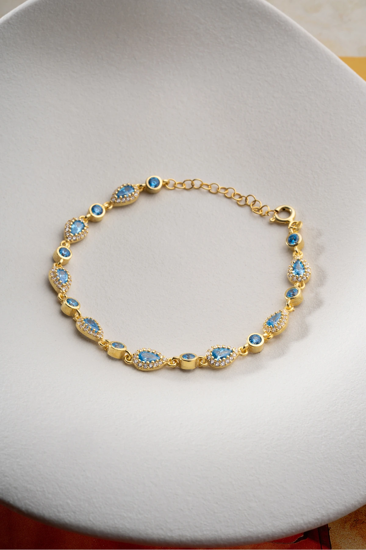 Gümüş Damla Taşlı Bileklik