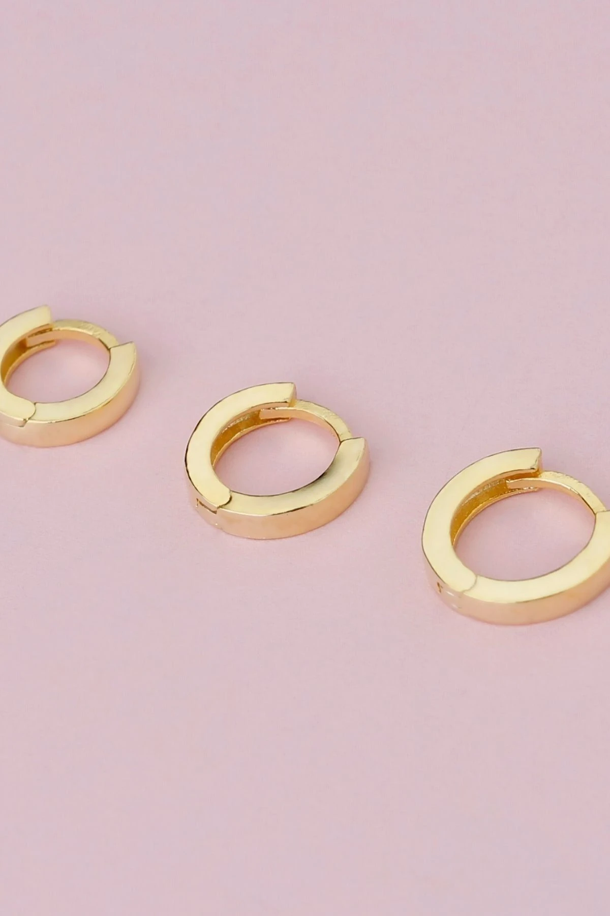 Gold Gümüş 3'lü Halka Set Küpe