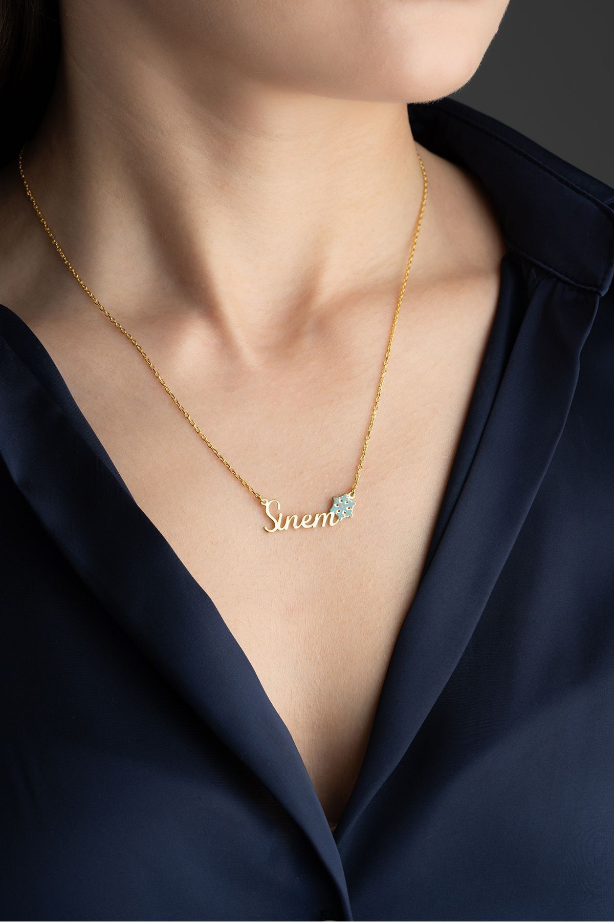 Gümüş İsimli Kartanesi Kolye