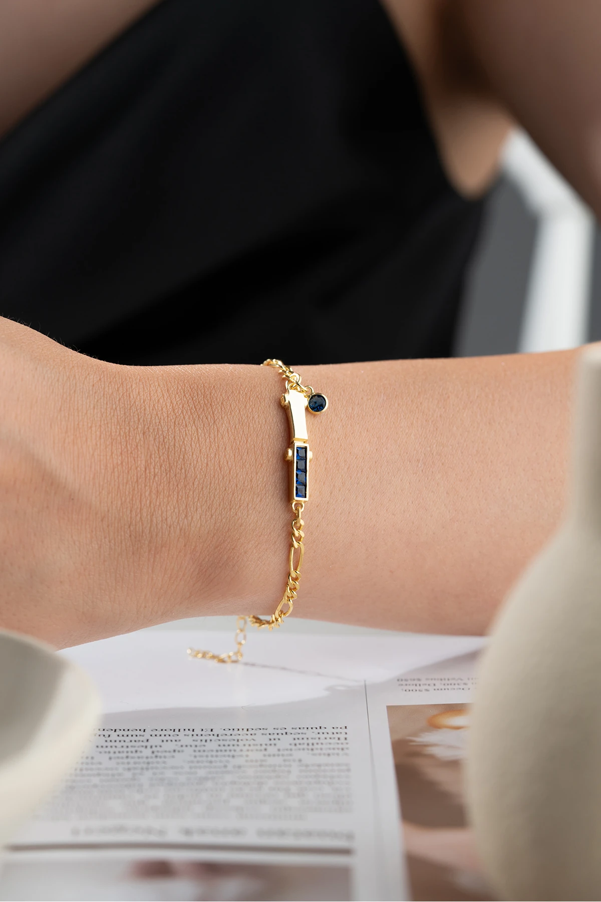 Gümüş Mavi Baget Taşlı Bileklik