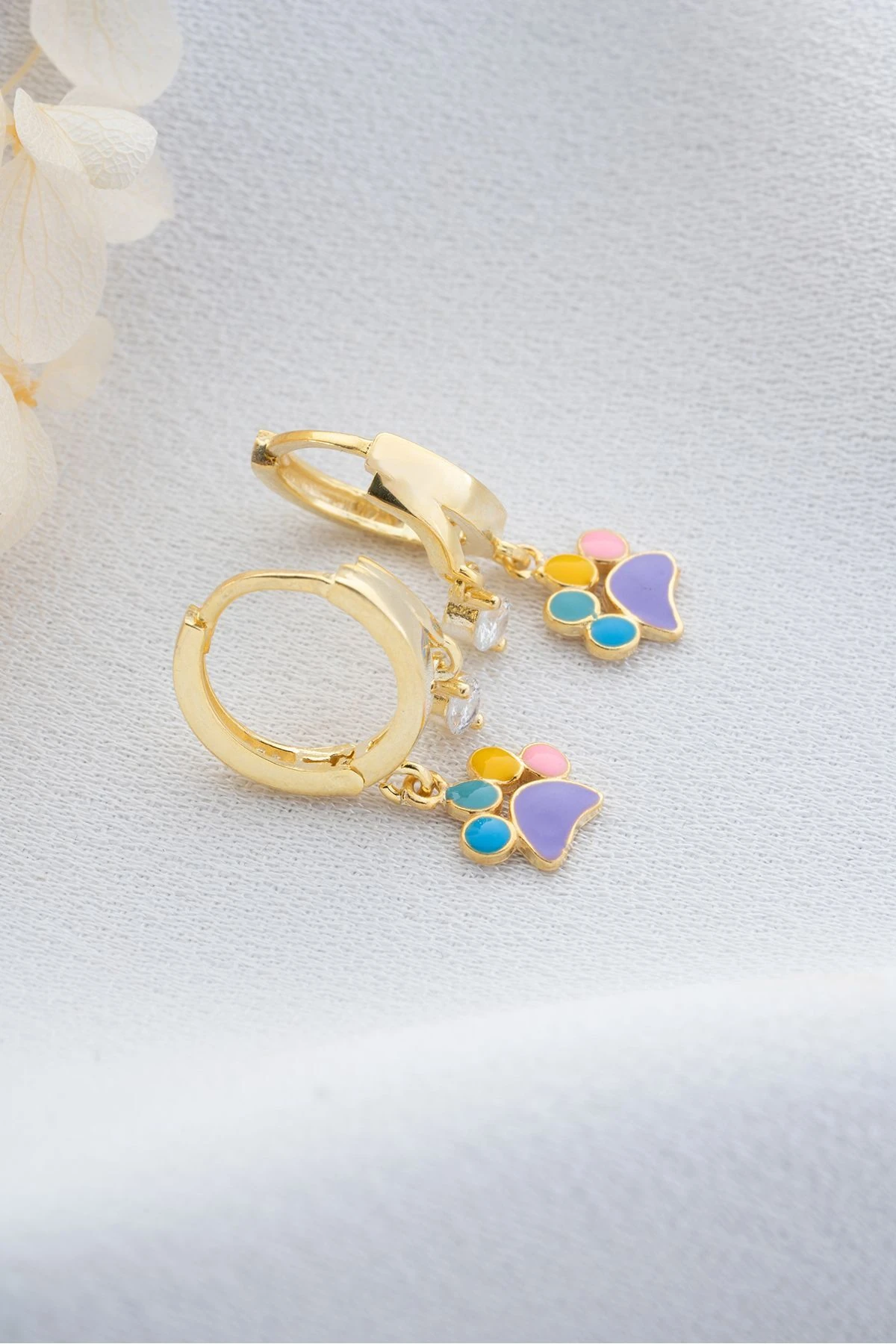 Gümüş Taşlı Pati Küpe