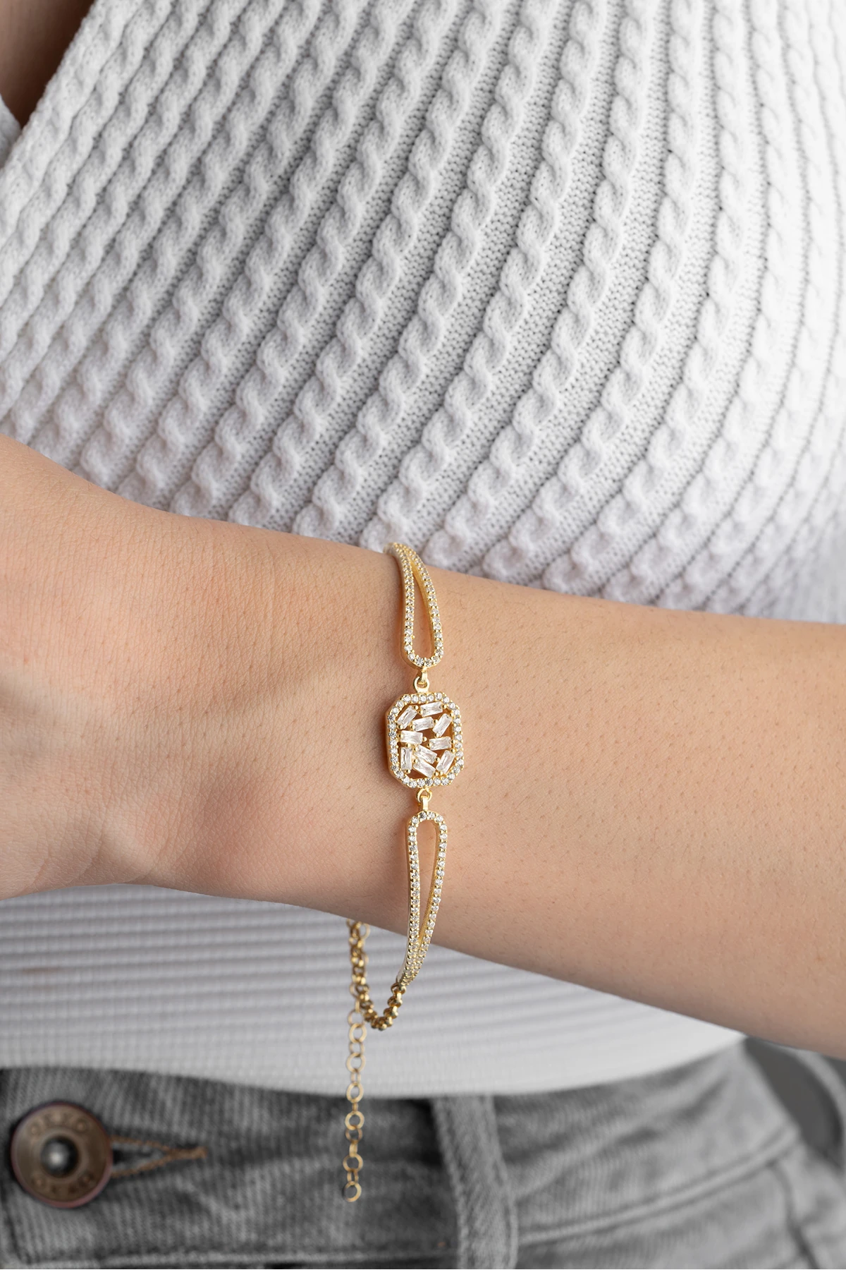 Gümüş Gold Baget Bileklik