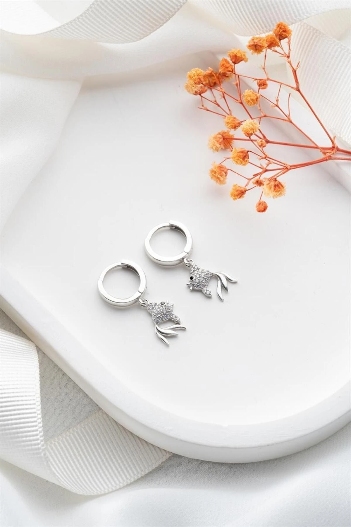 Balık Gümüş Küpe