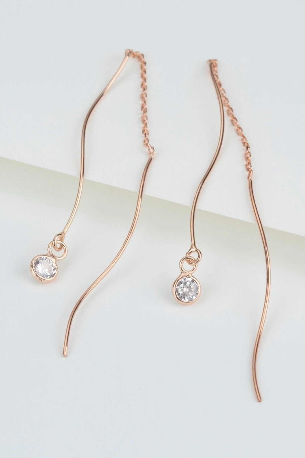 Gümüş Tektaşlı Askı Küpe