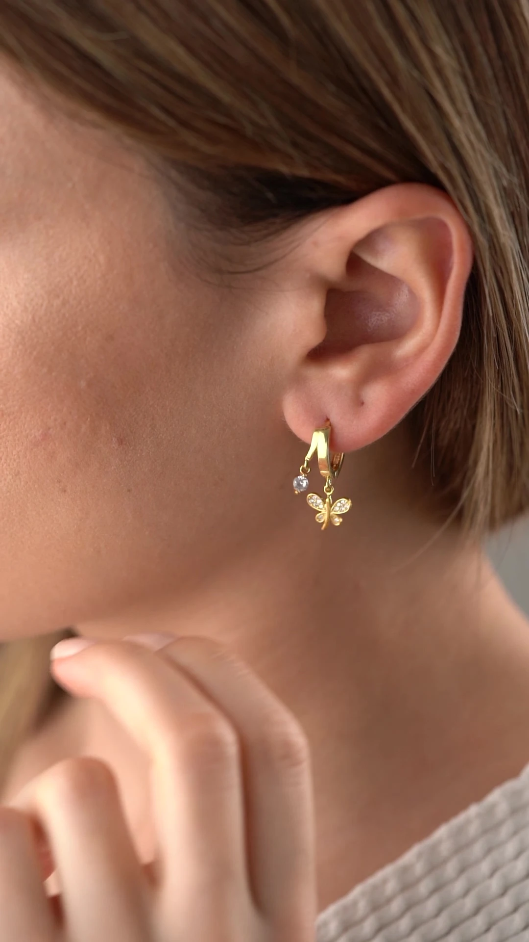 Gümüş Çift Yusufçuk Taşlı Küpe