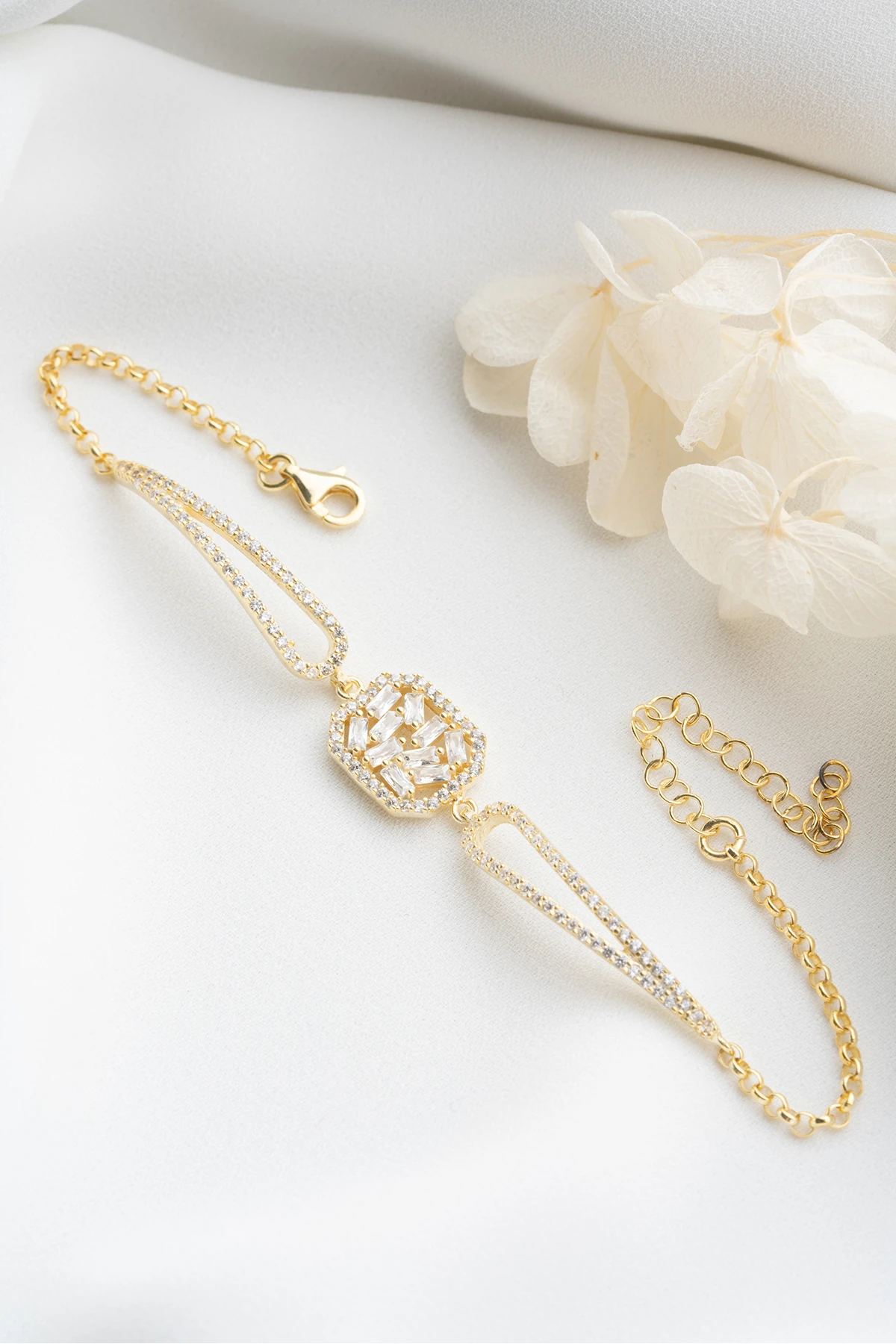 Gümüş Gold Baget Bileklik