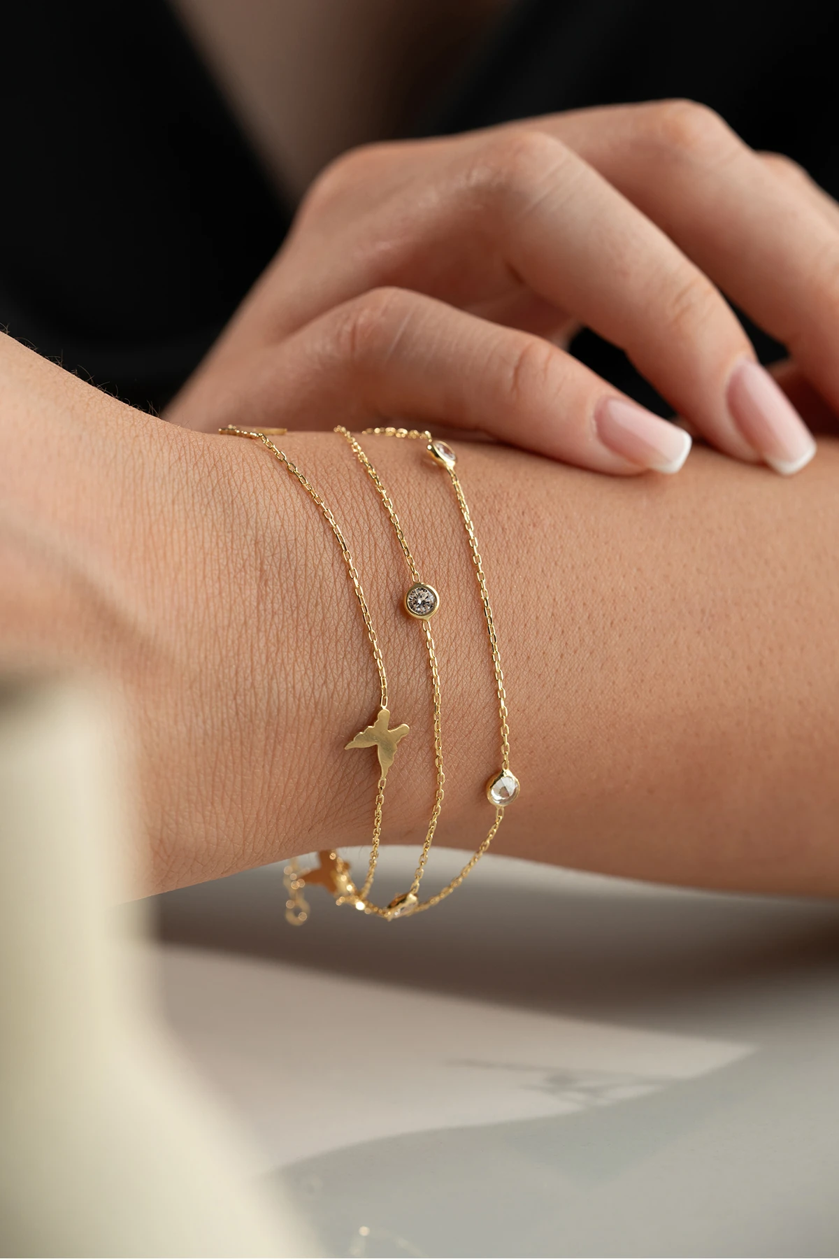 Gümüş Kelebek Taşlı Bileklik