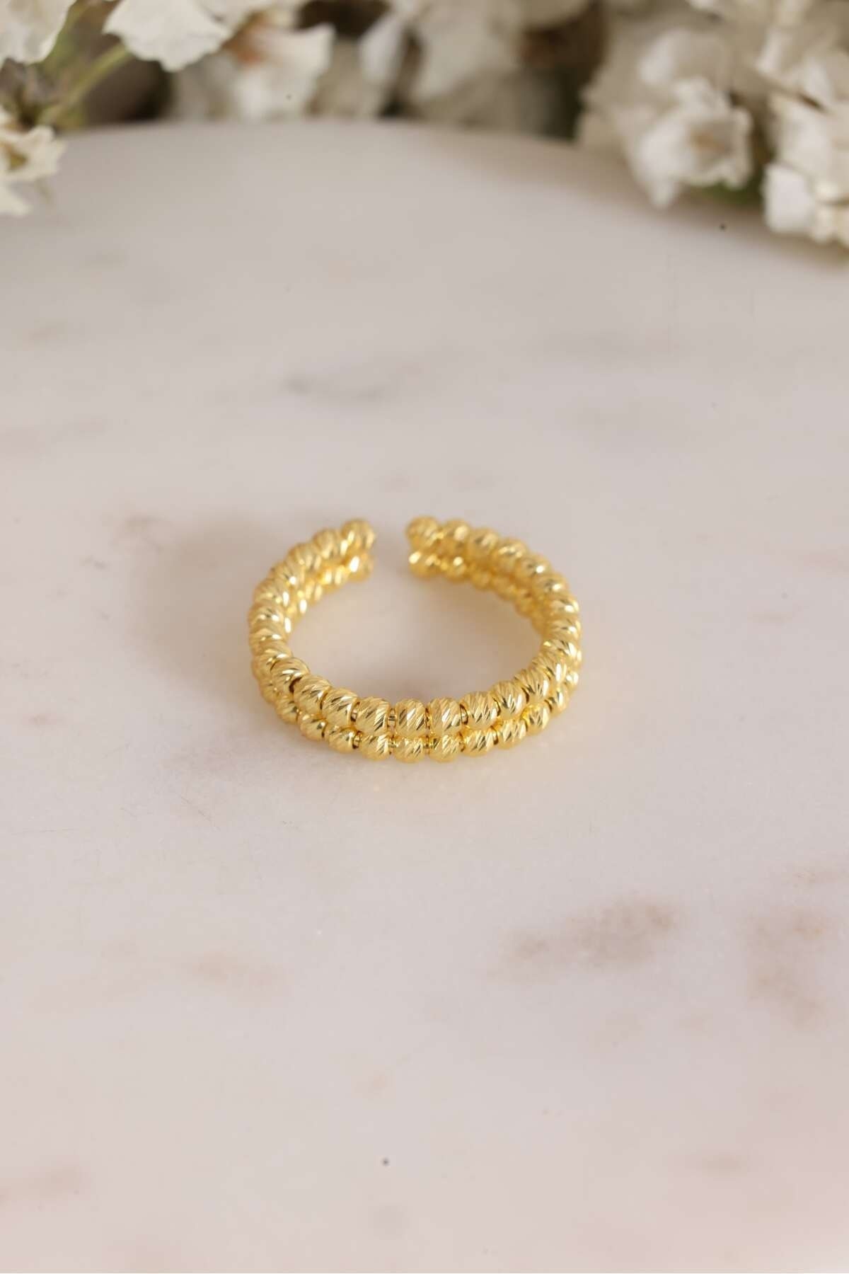 Gümüş Ayarlanabilir 2 Sıra Dorika Yüzük