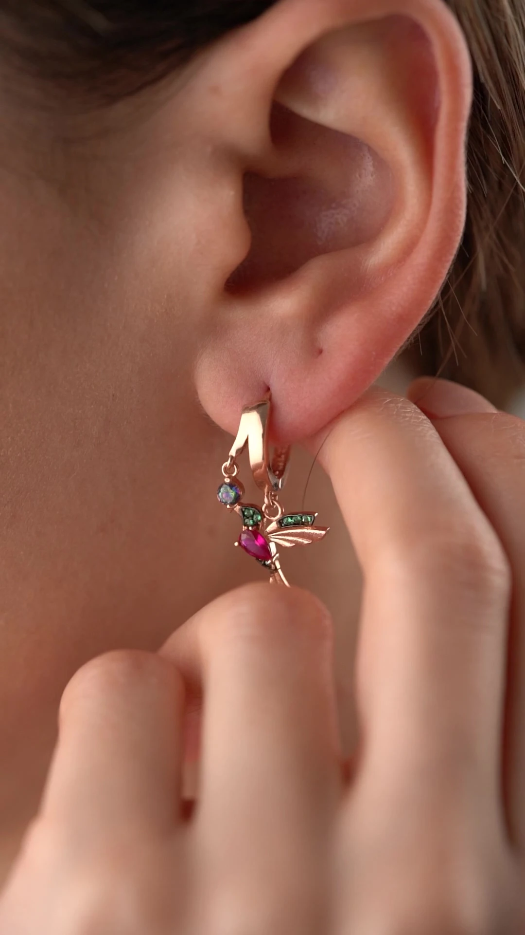 Gümüş Arı Kuşu Küpe