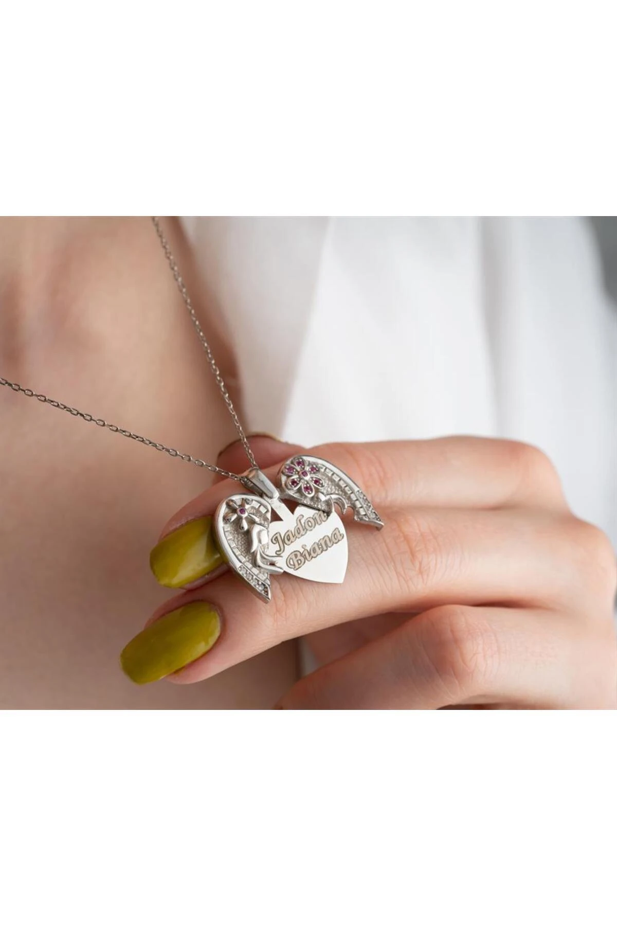 Gümüş Açılabilen Anne Bebek Kolye