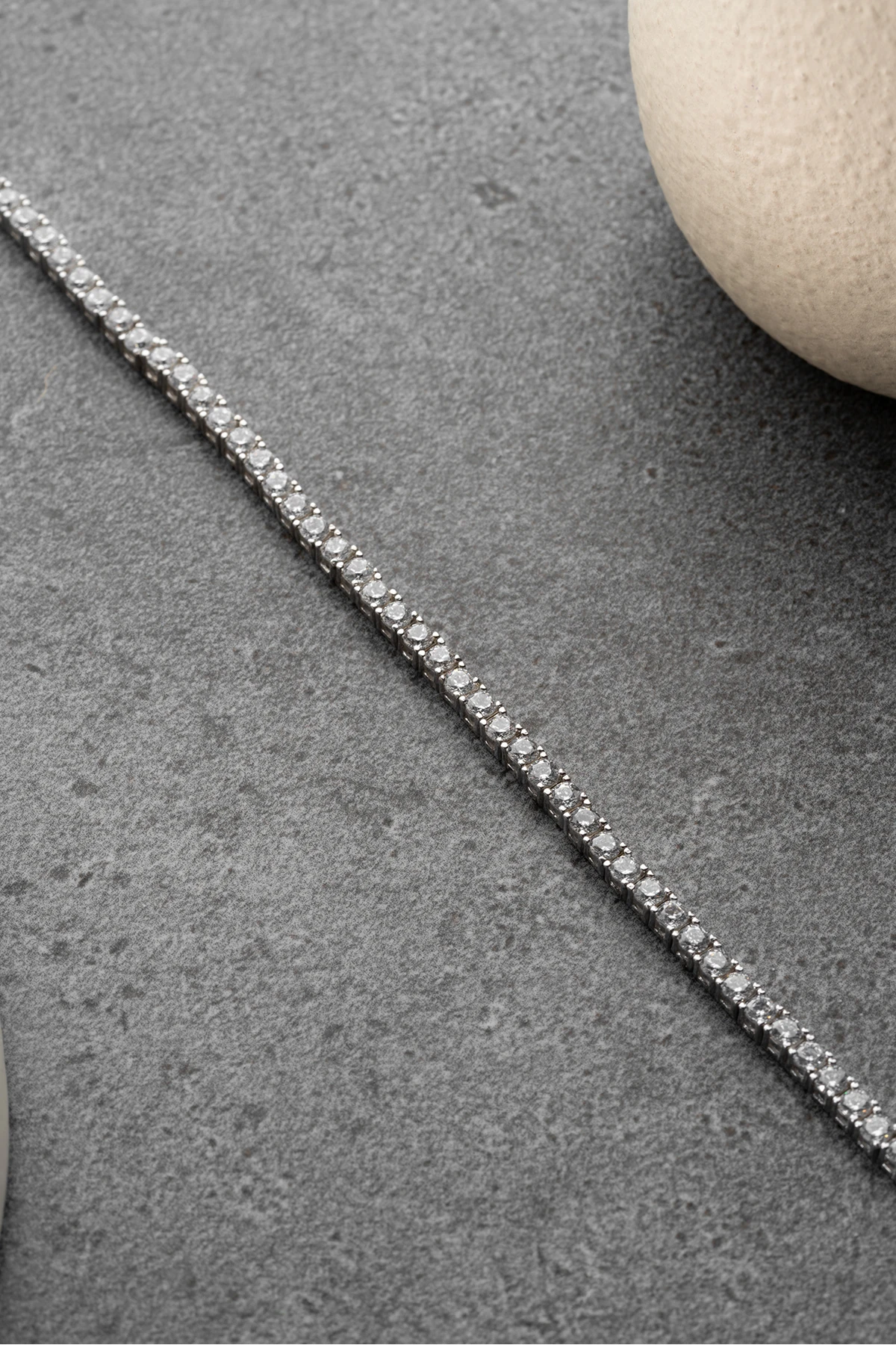 Gümüş Zirkon Taşlı Su Yolu Bileklik