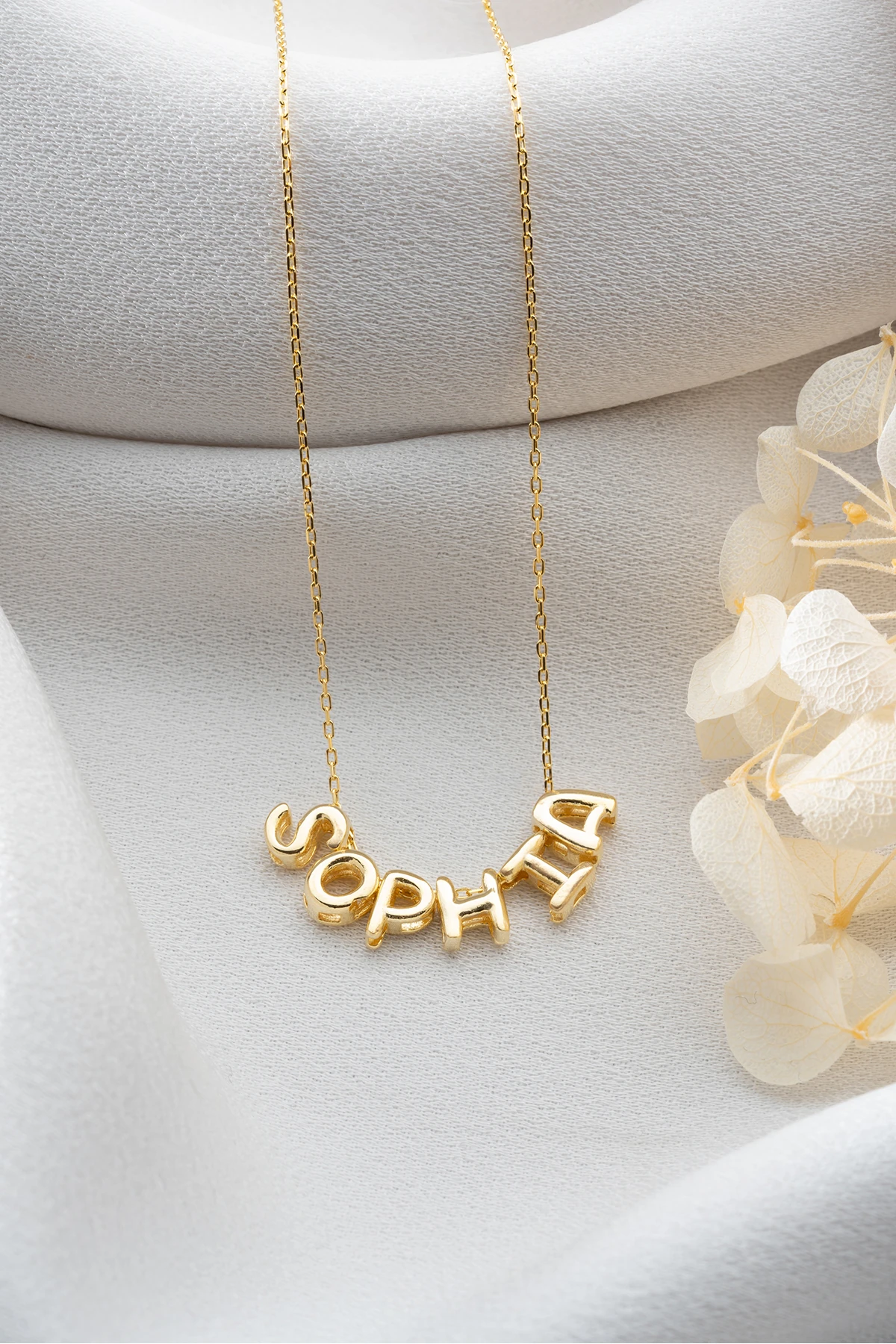 Gümüş Balon Harf İsimli Kolye