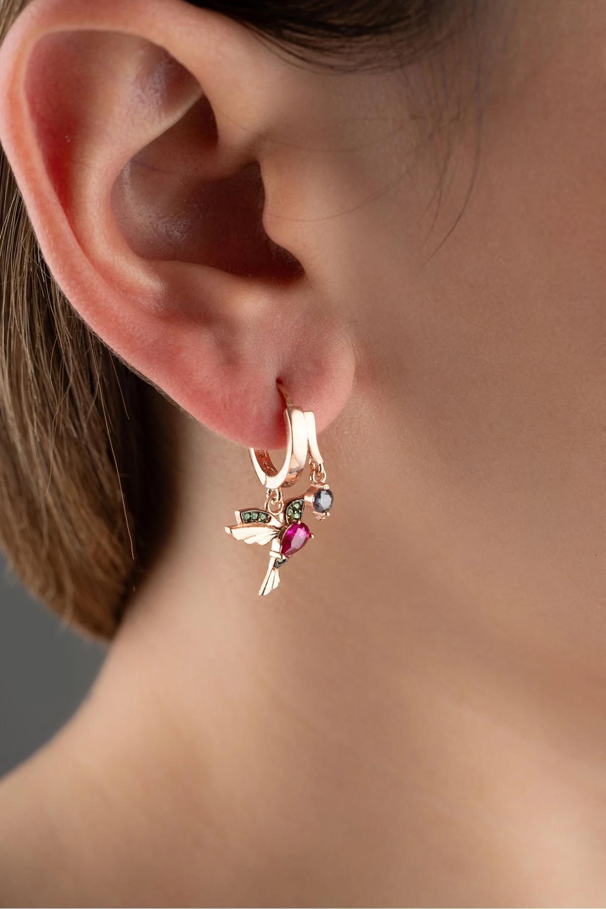 Gümüş Arı Kuşu Küpe