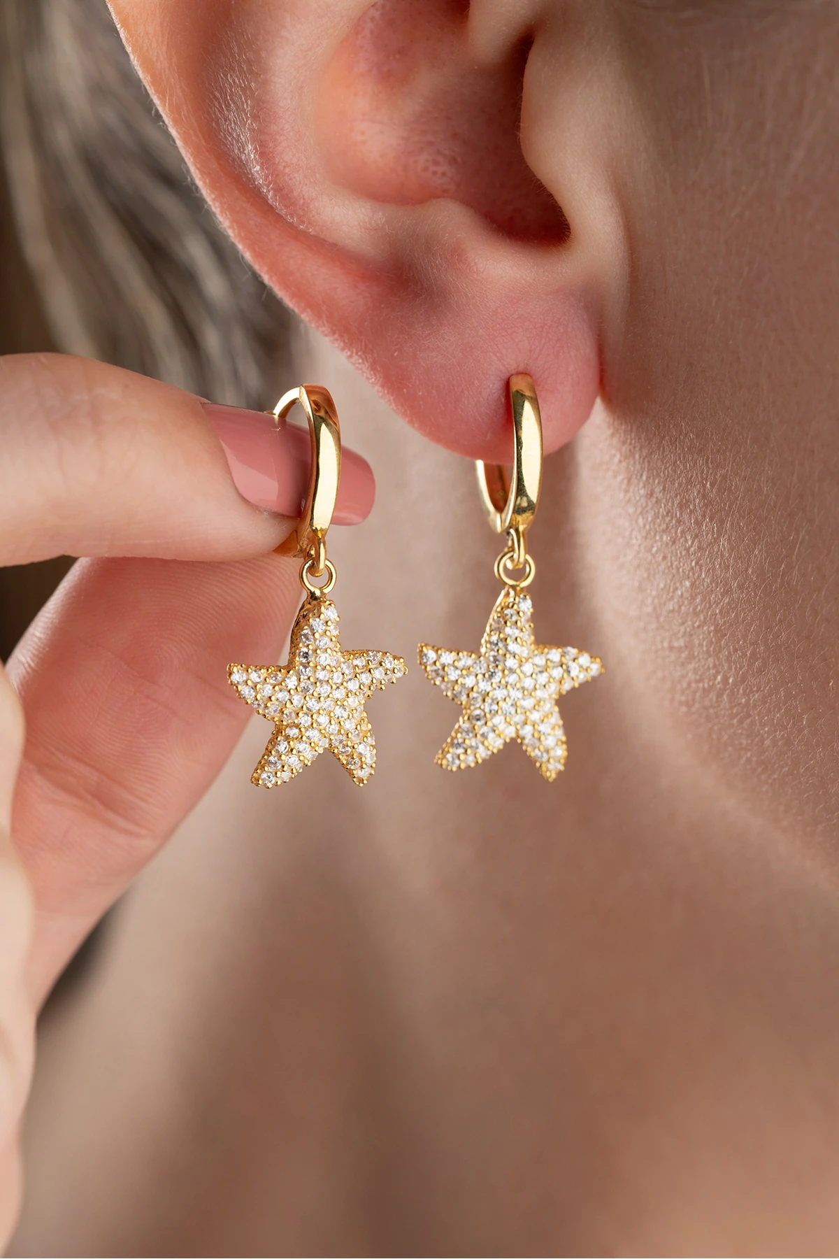 Gümüş Deniz Yıldızı Küpe