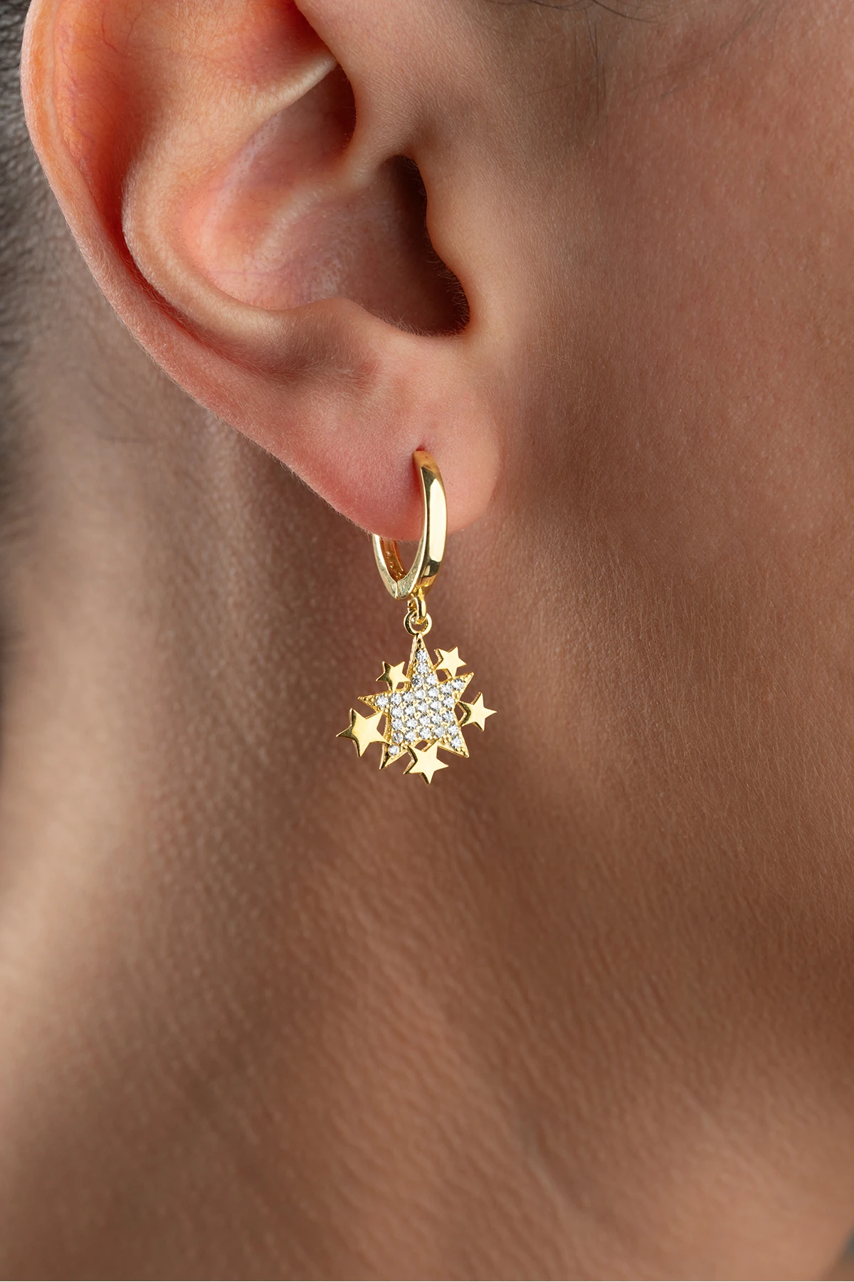 Gümüş Sirius Yıldız Küpe