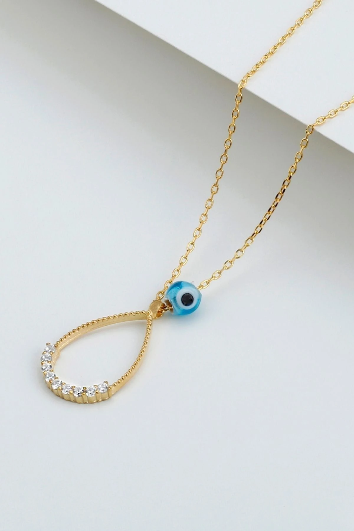 Nazar Boncuklu Damla Kolye