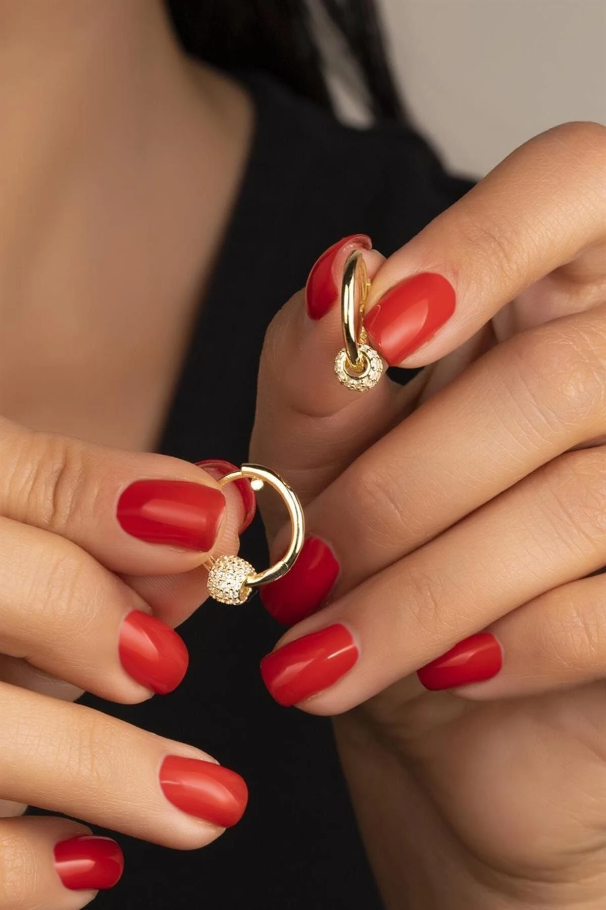 Gold Halka Gümüş Küpe