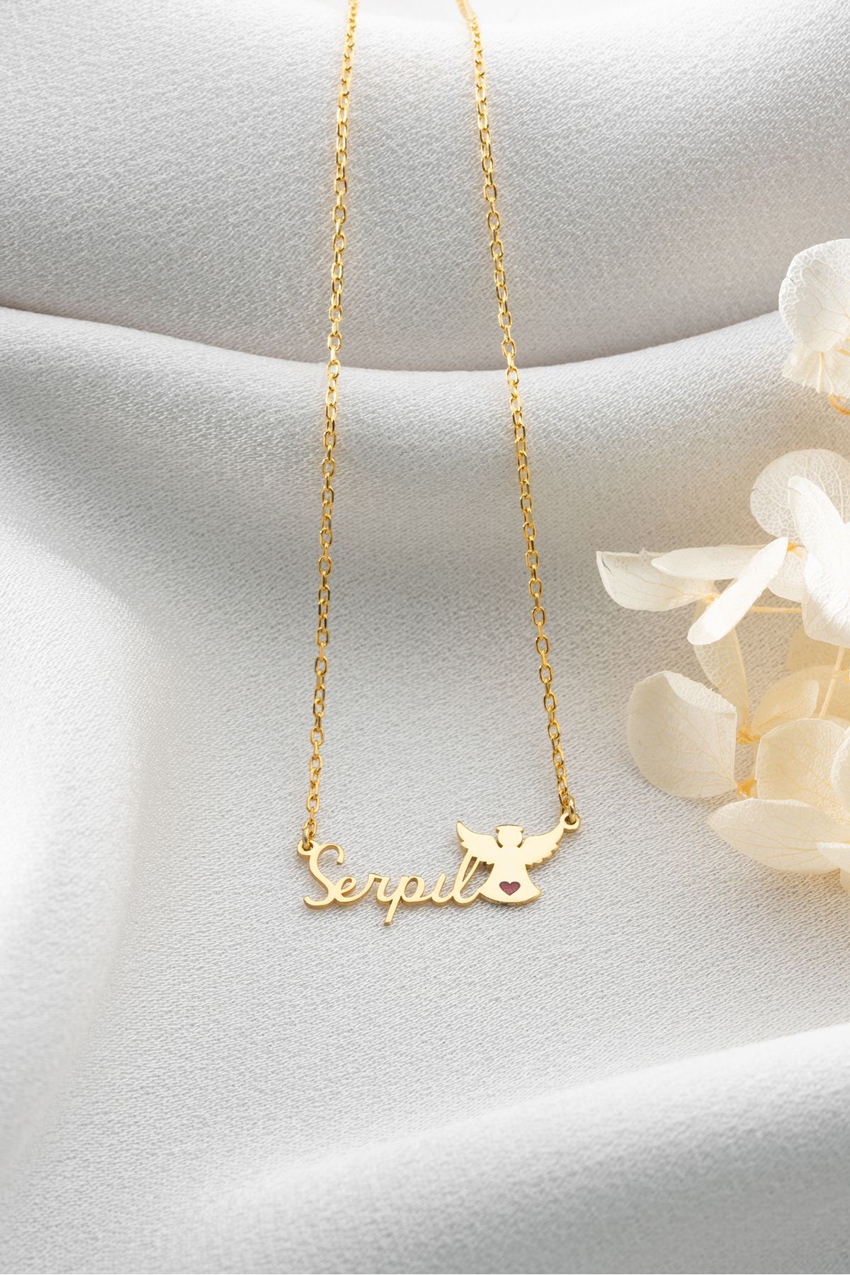 Gümüş İsimli Melek Kolye