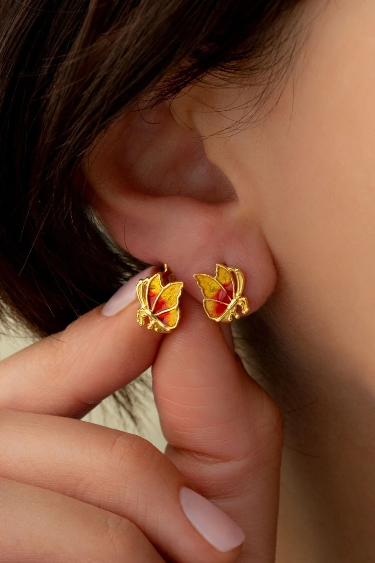 Gümüş Kelebek Çocuk Küpesi