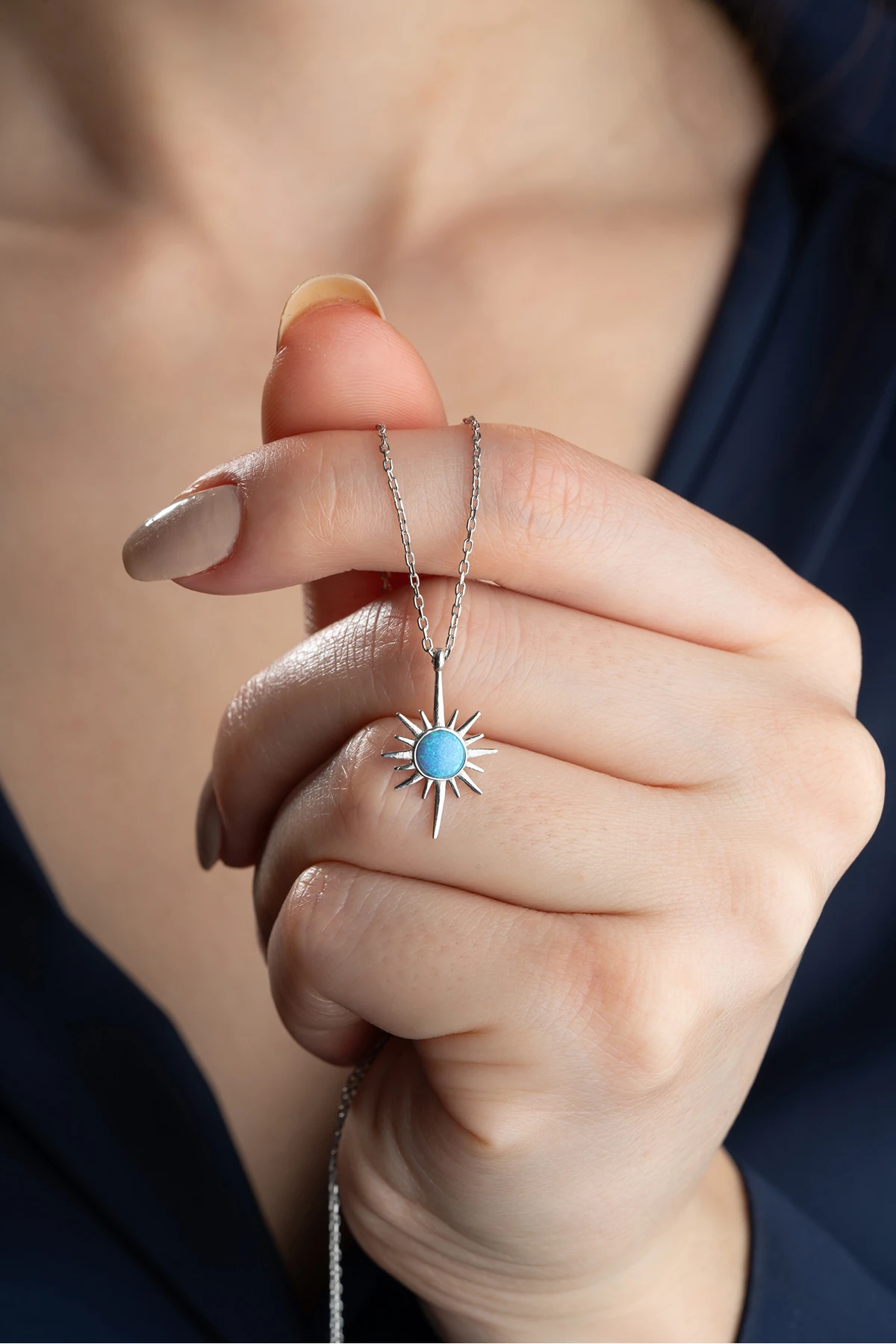 Gümüş Kutup Yıldızı Kolye