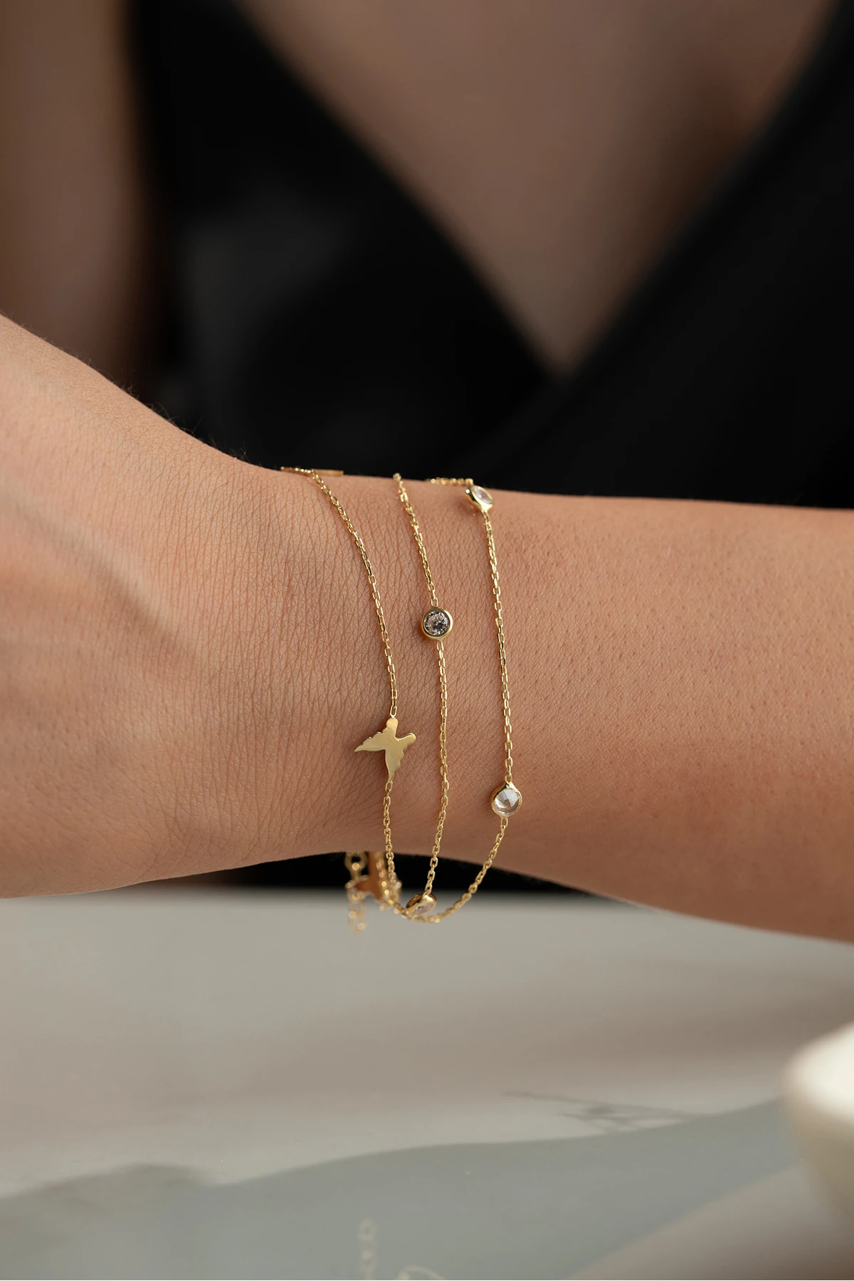 Gümüş Kelebek Taşlı Bileklik